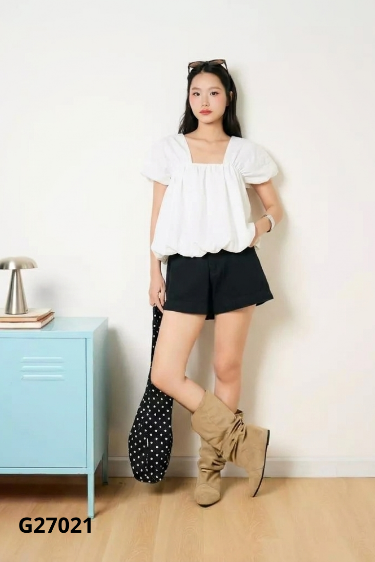 Áo trắng FOLA dáng bí