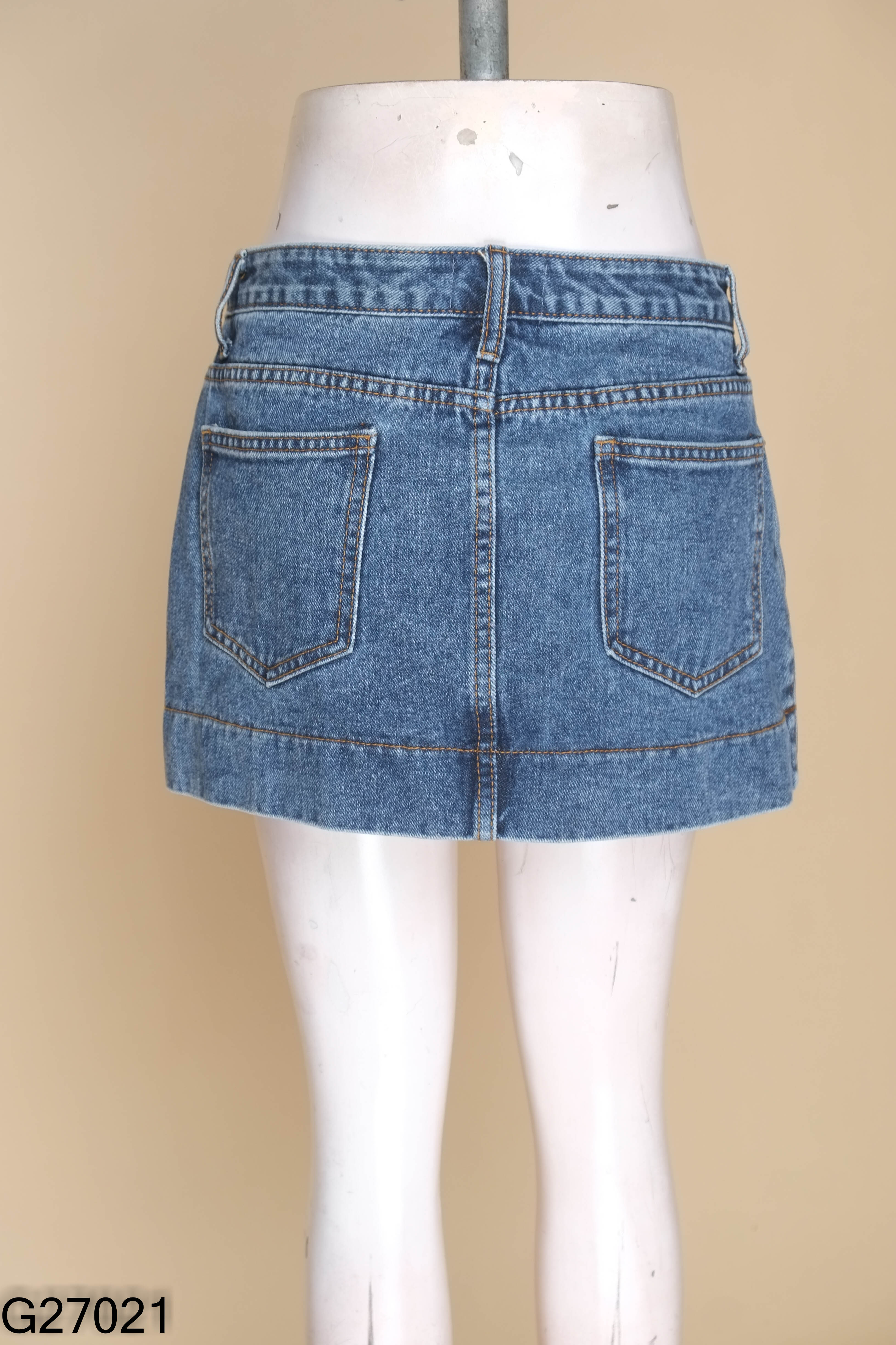 Chân váy jeans OKK xanh trơn