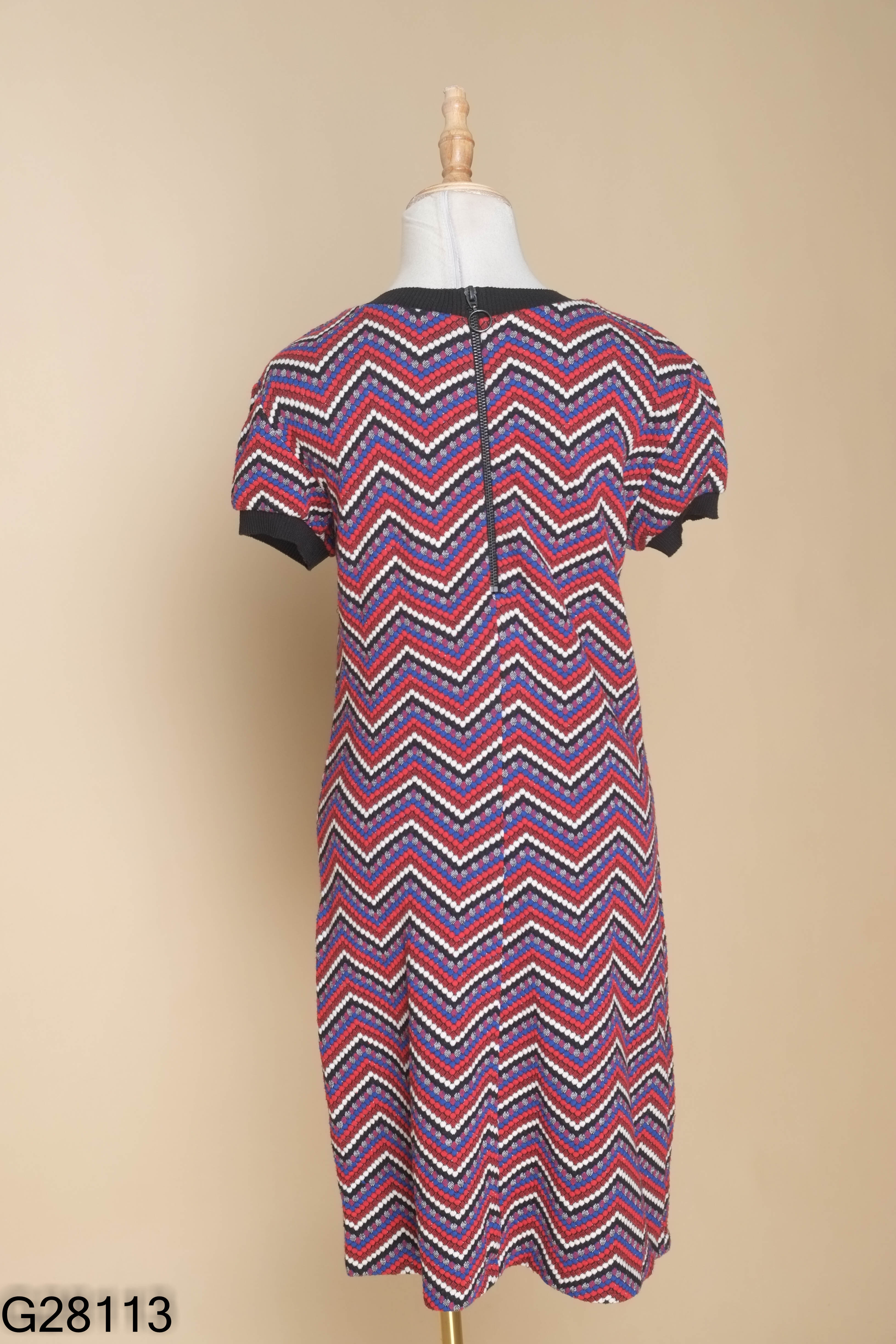 Váy len ZARA đỏ phối xanh than