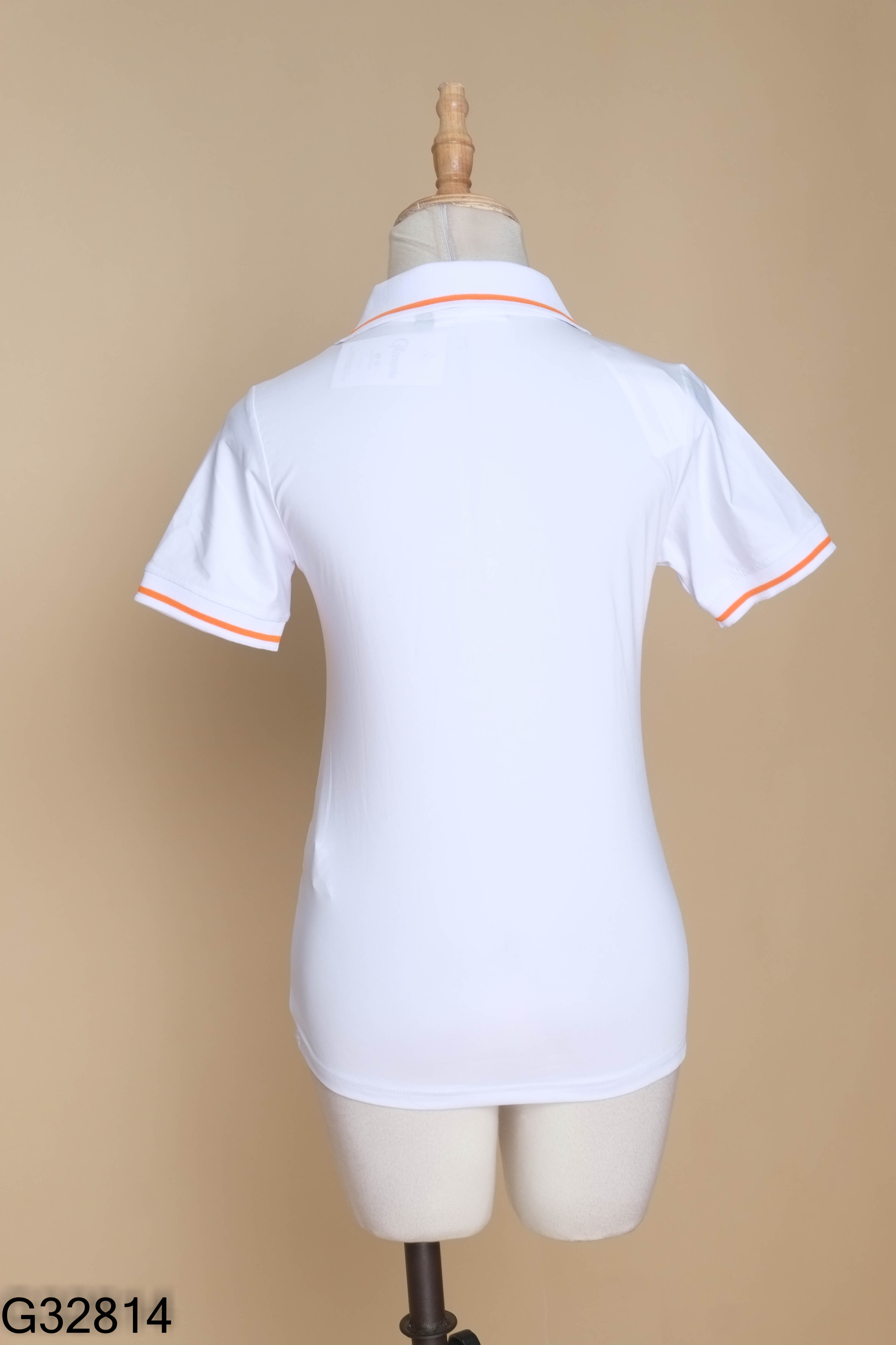 NEWTAG Áo polo trắng thêu cá sấu