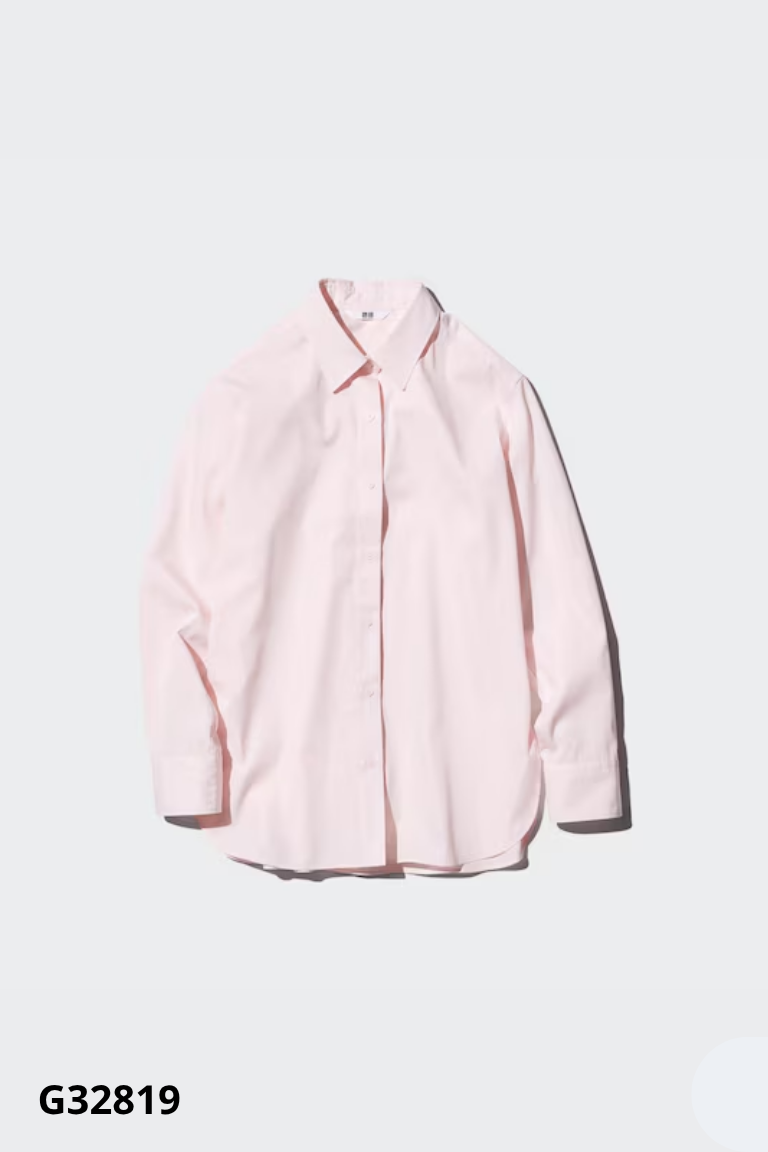 Áo sơ mi UNIQLO hồng đào