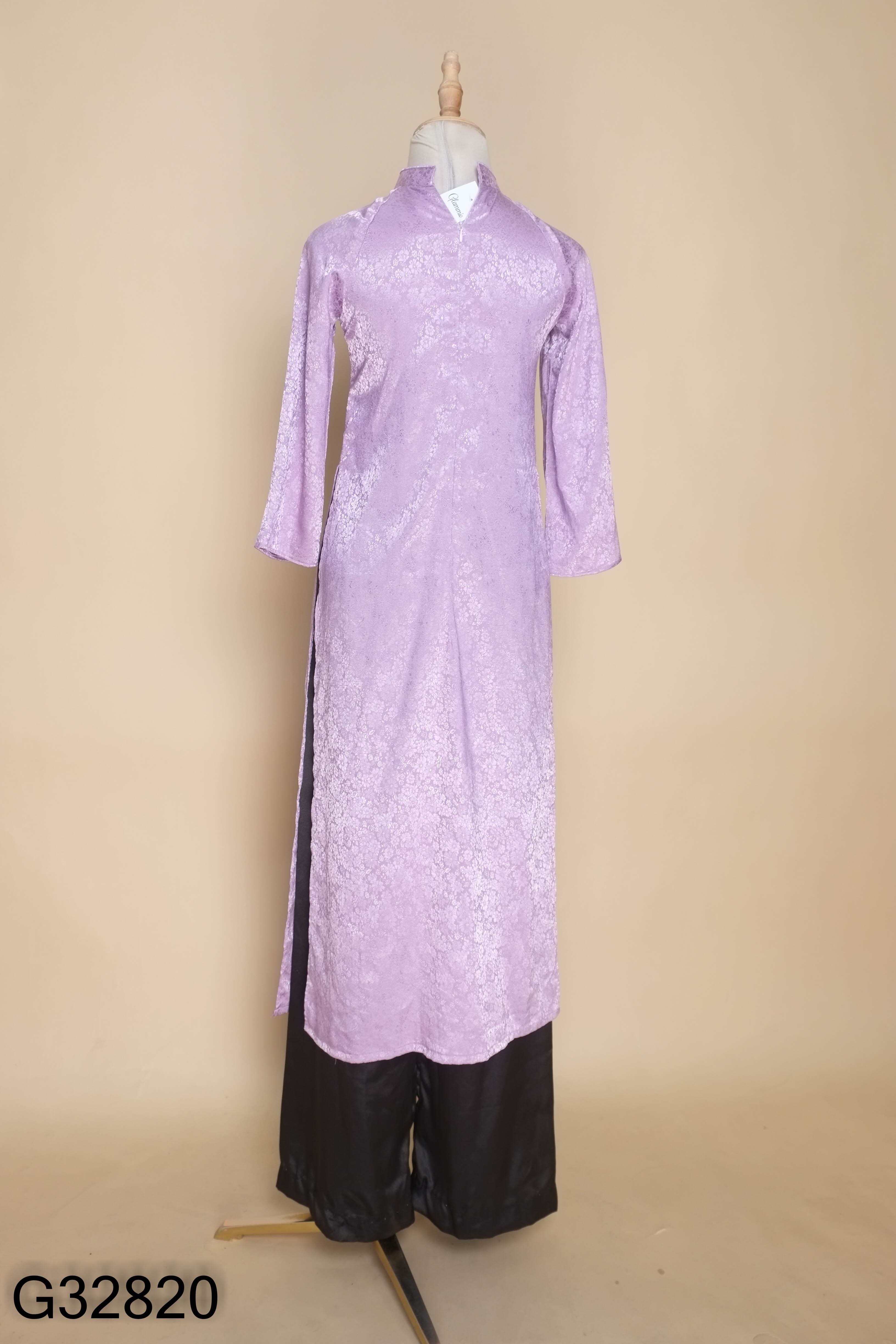 Set áo dài tím + quần đen