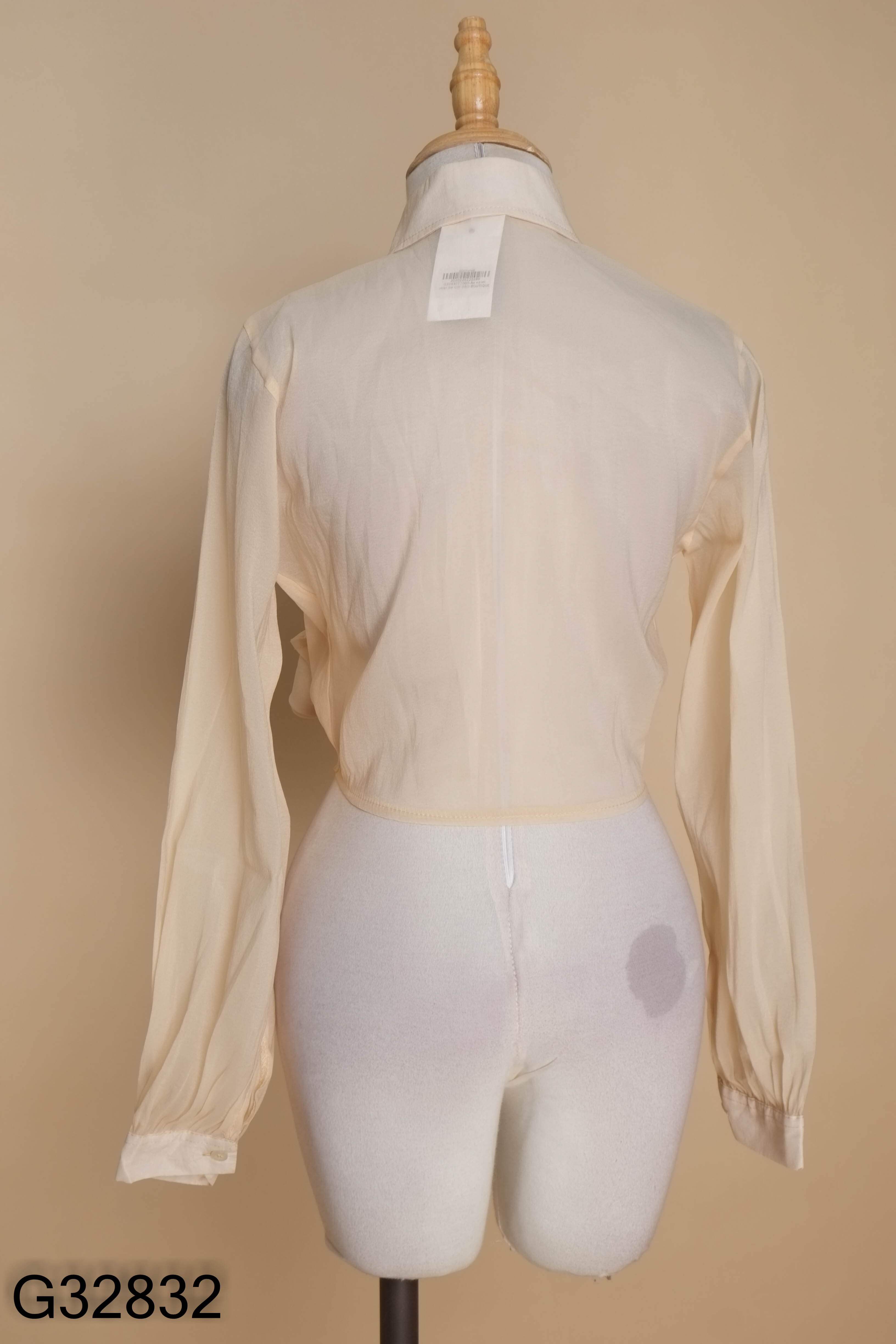 Áo sơ mi voan be CHI DAO BOUTIQUE buộc eo