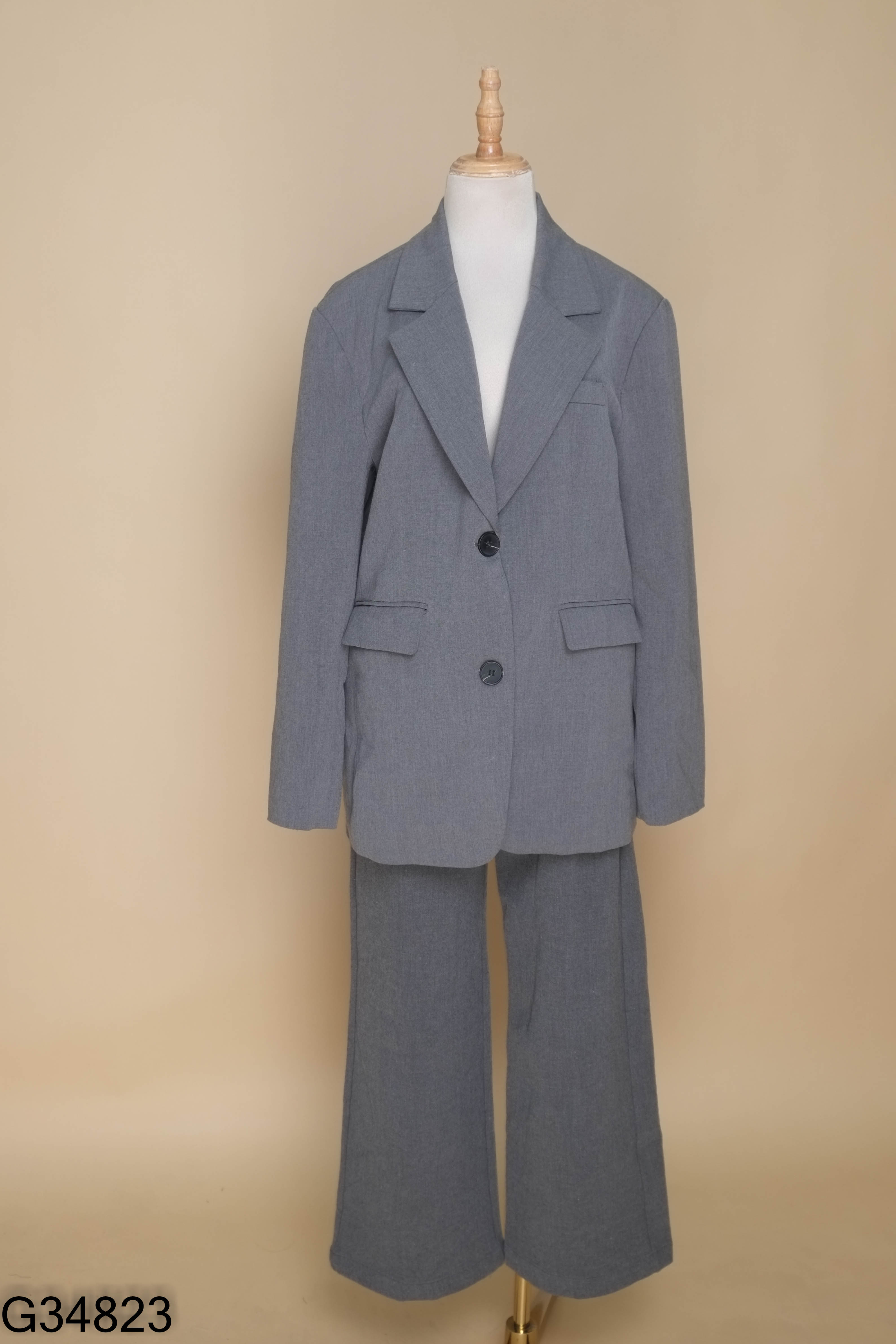 Set Áo blazers ghi xám + Quần