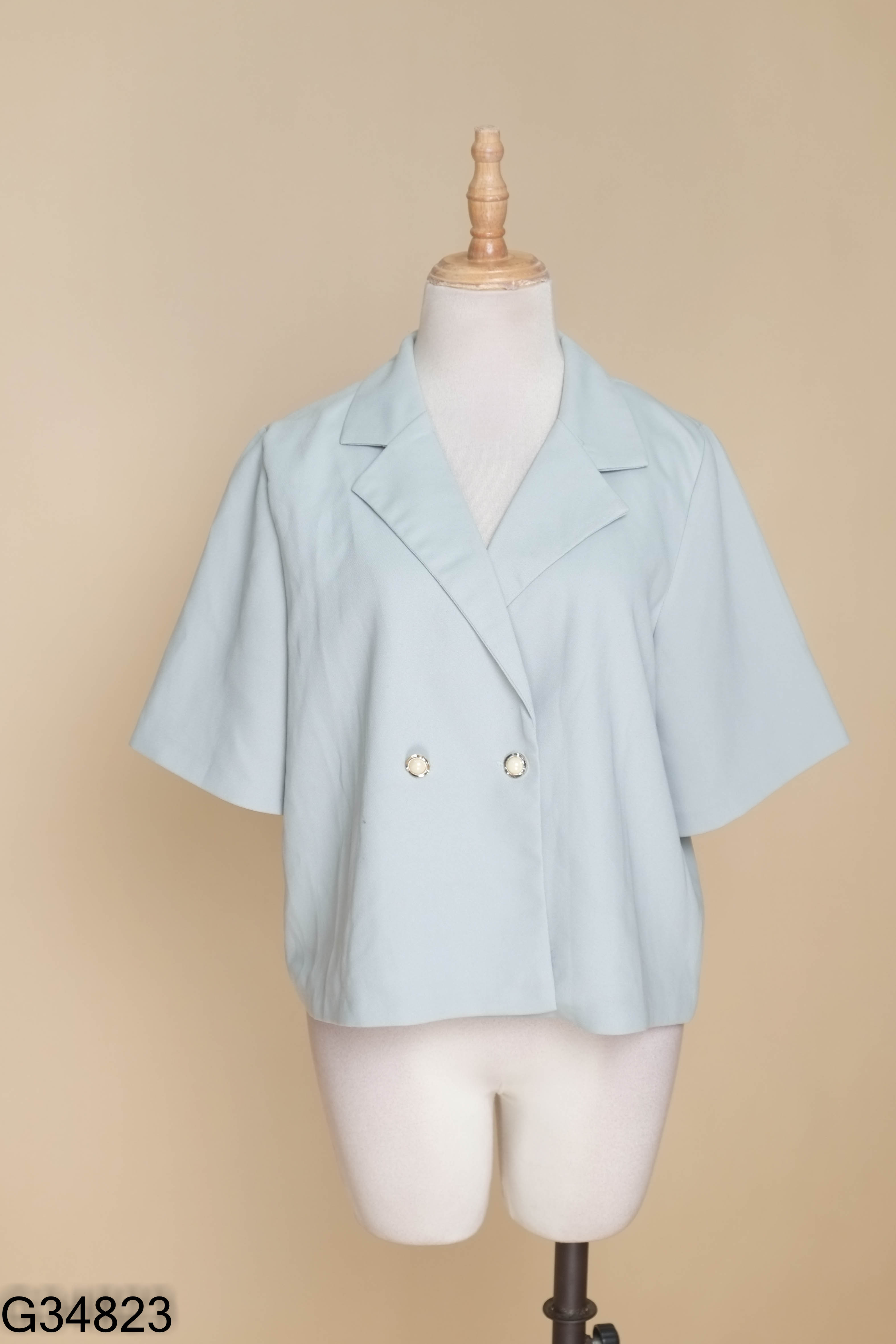 Áo blazers xanh bơ ngắn
