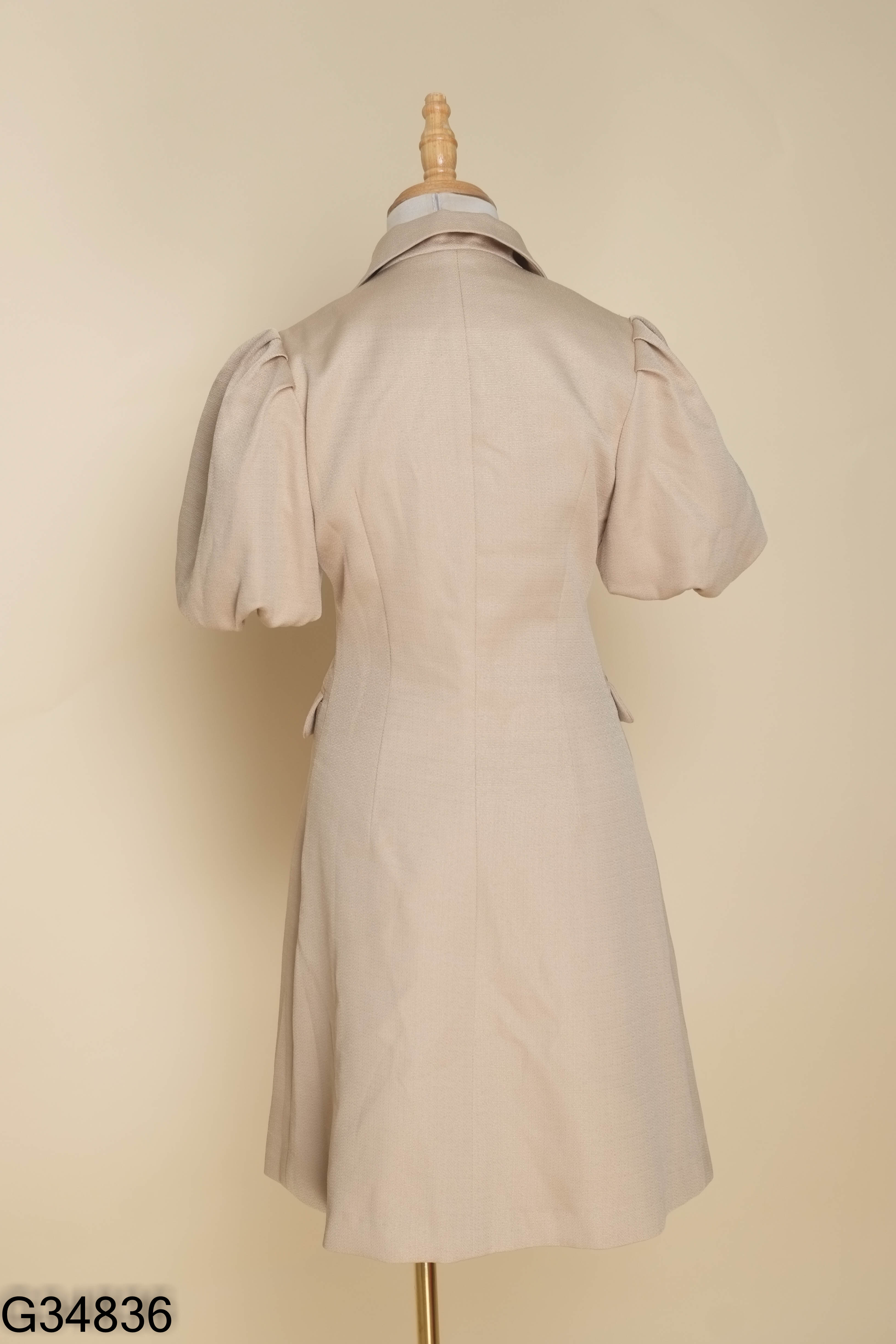Váy VANANH SCARLET nâu cổ vest