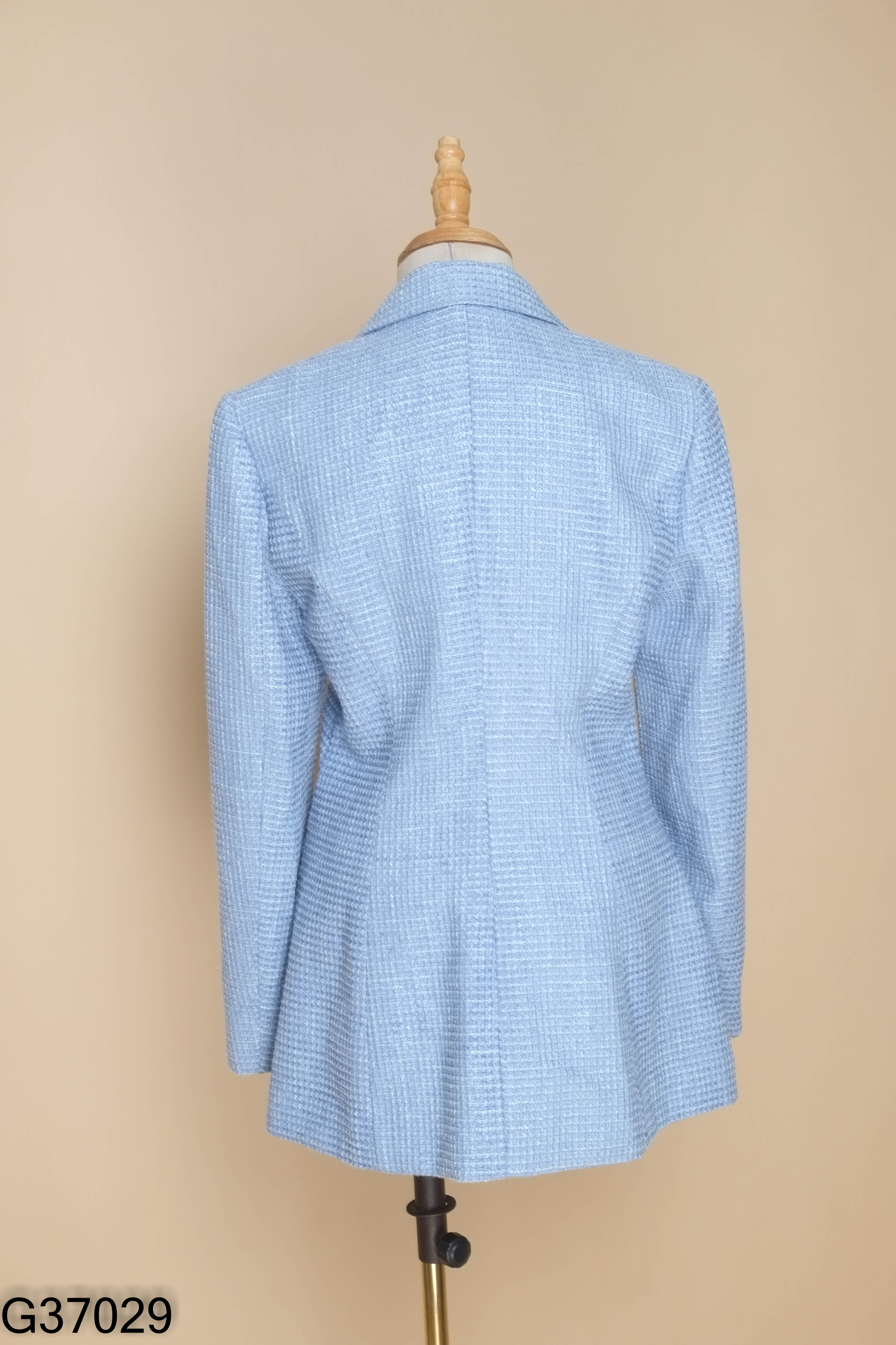 Áo blazer ELISE dạ xanh cúc bạc
