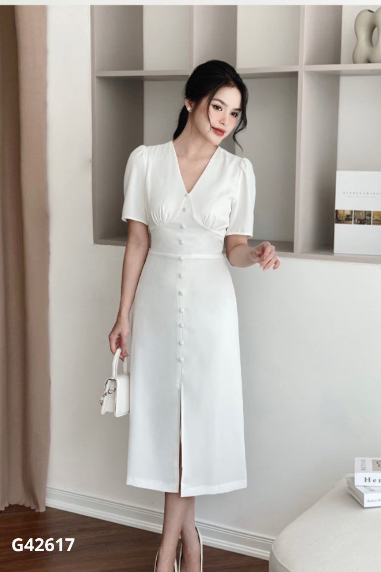 Váy CALIE be phối khuy