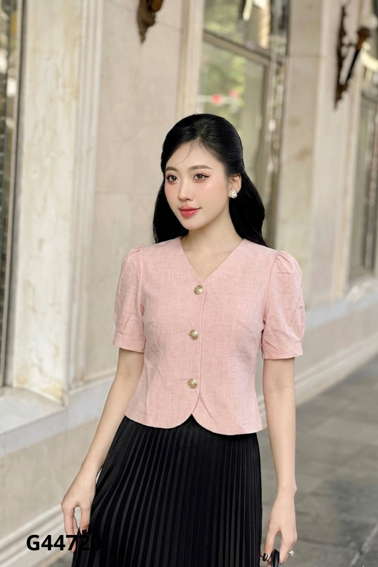 Áo hồng đào họa tiết