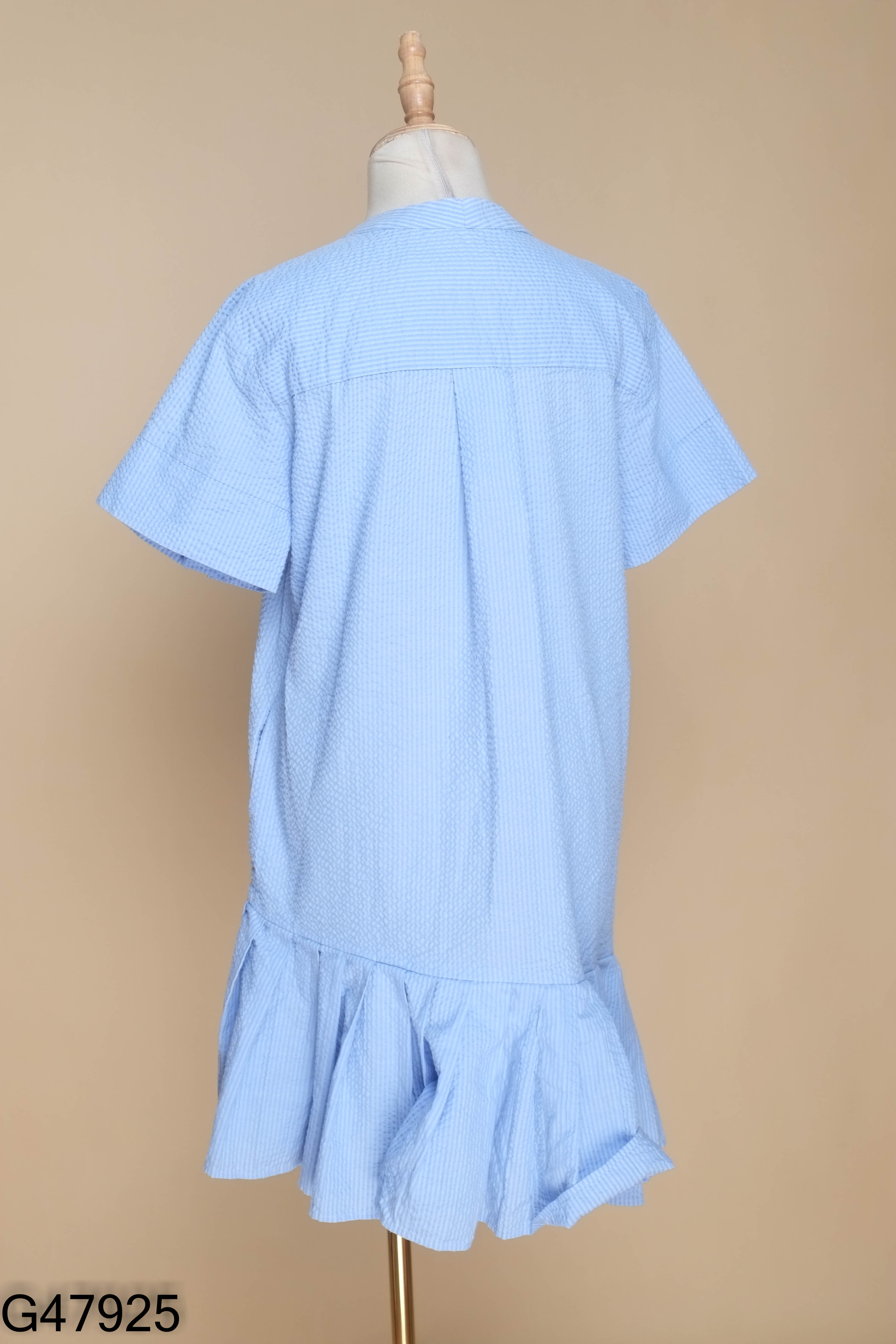 Váy xanh sọc THE BLUE T-SHIRTS xếp ly