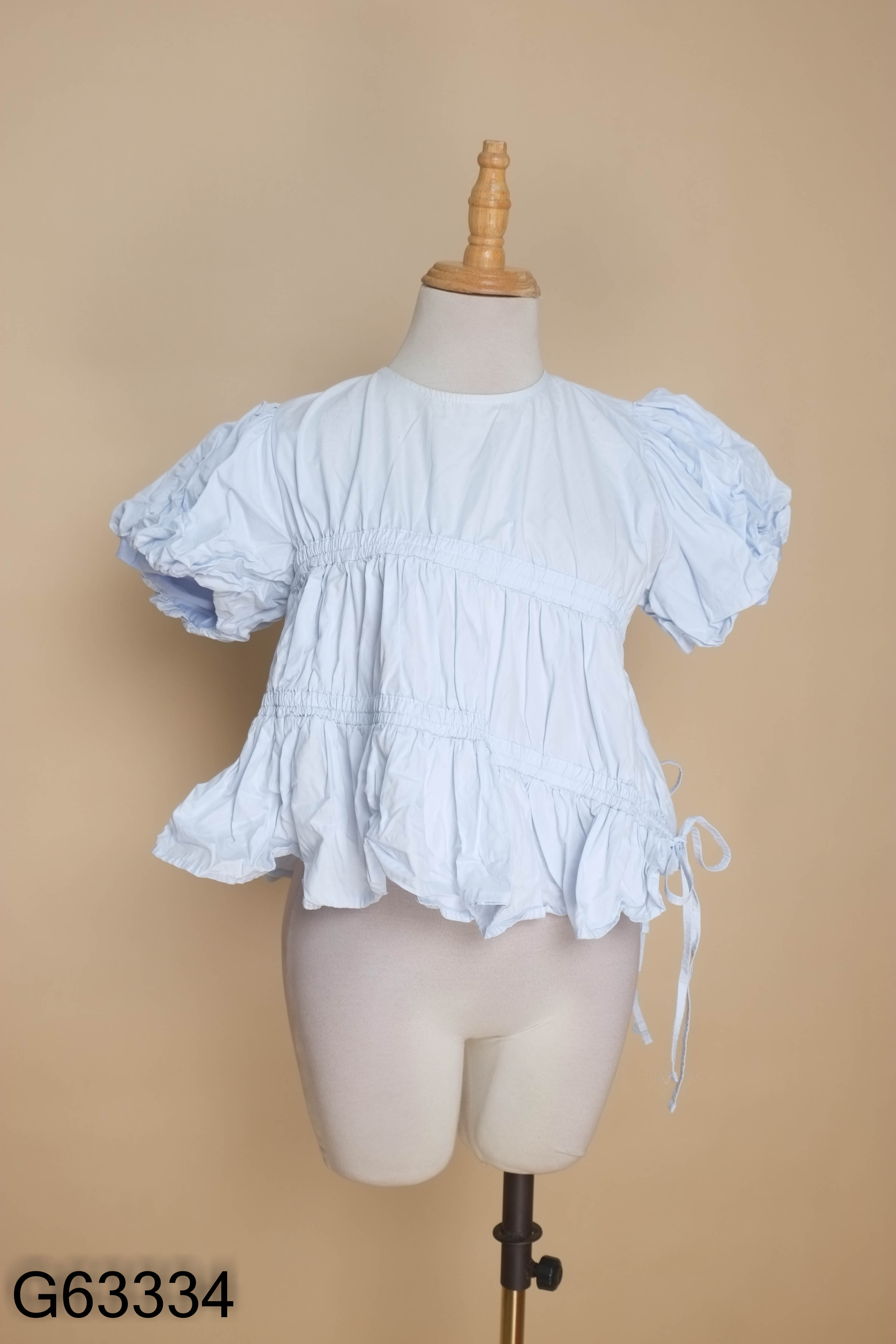 Áo babydoll xanh DOB nhún