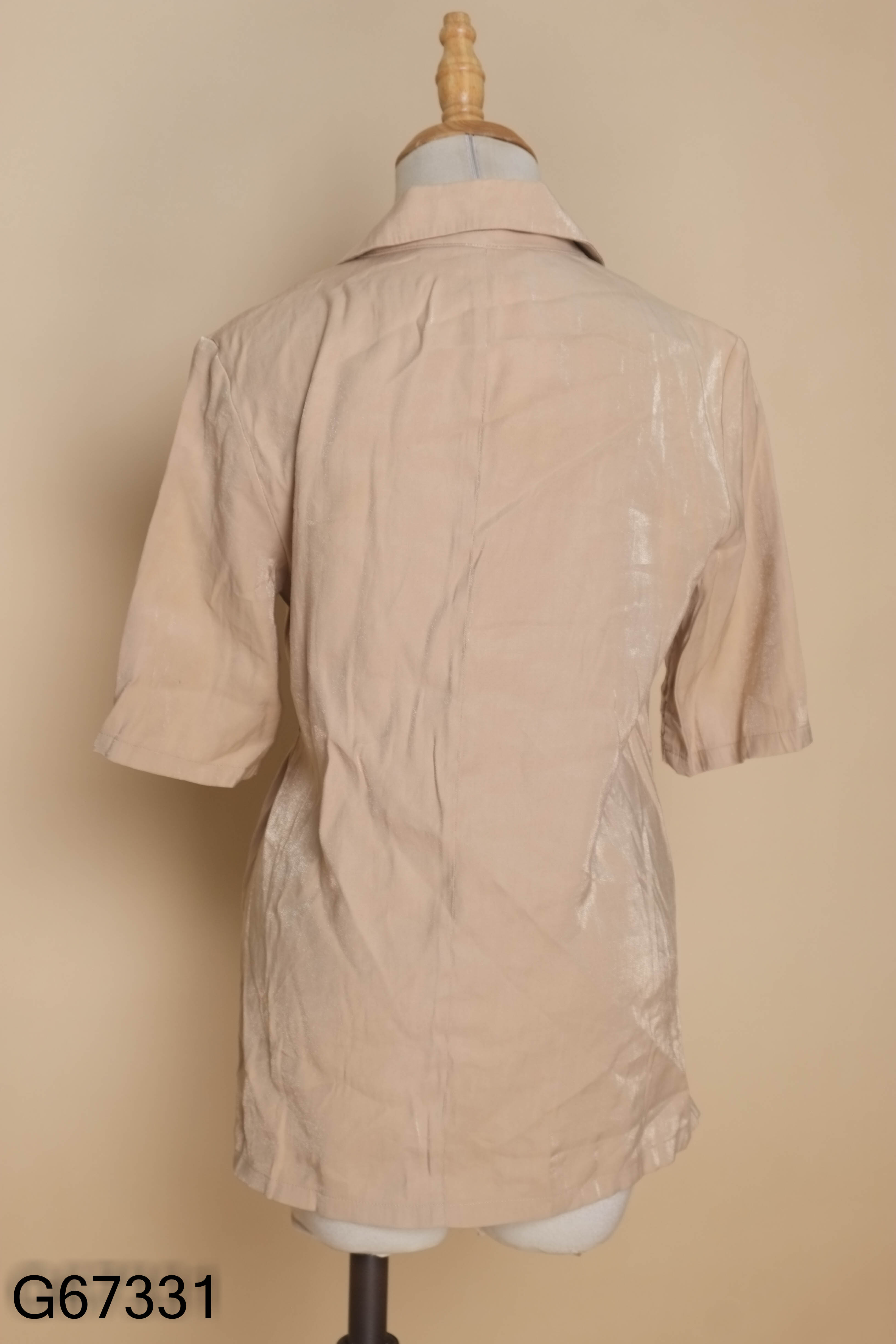 Áo kiểu nâu cổ vest nhiều cúc