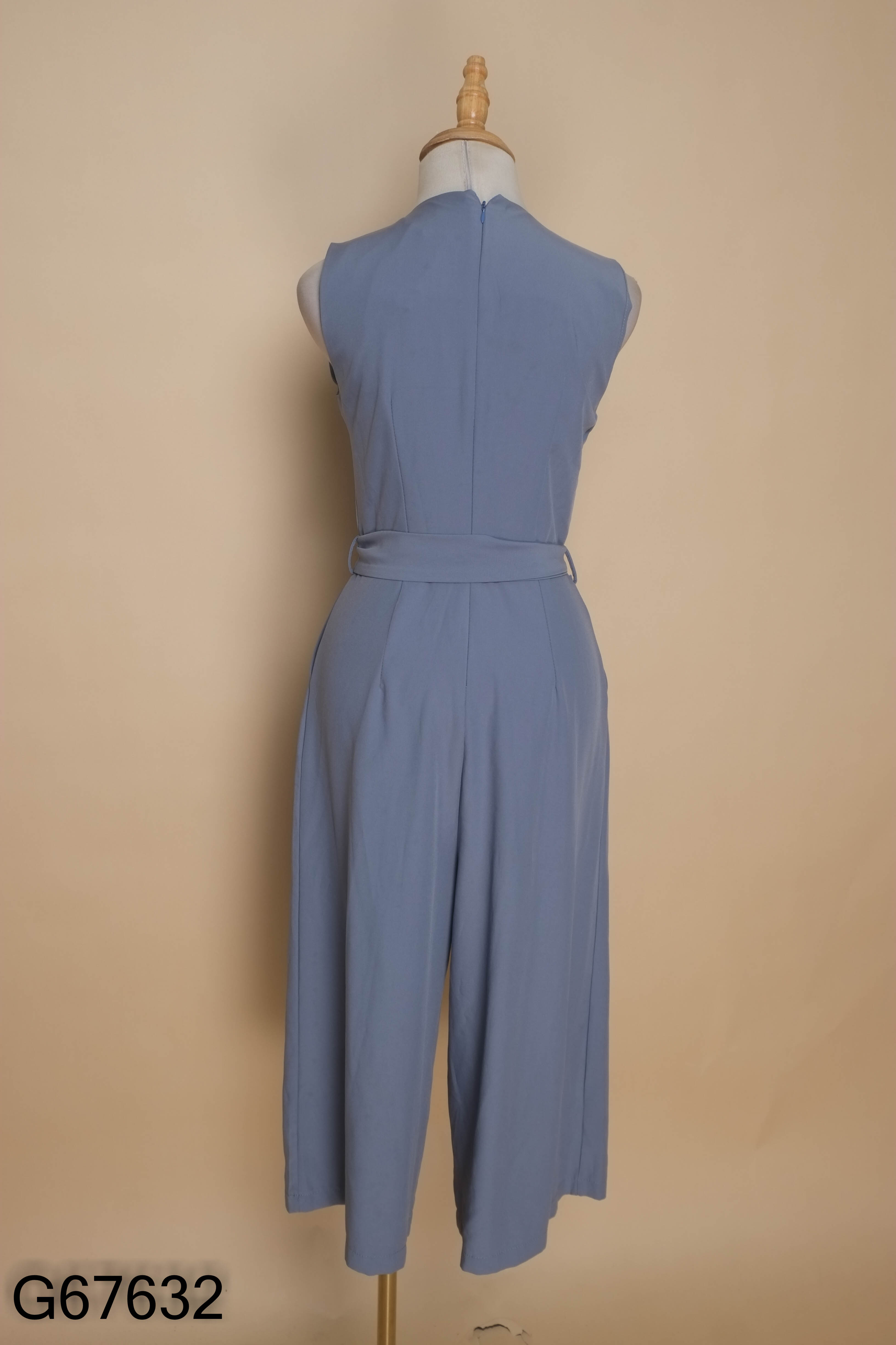 Jumpsuit sát nách xanh trơn
