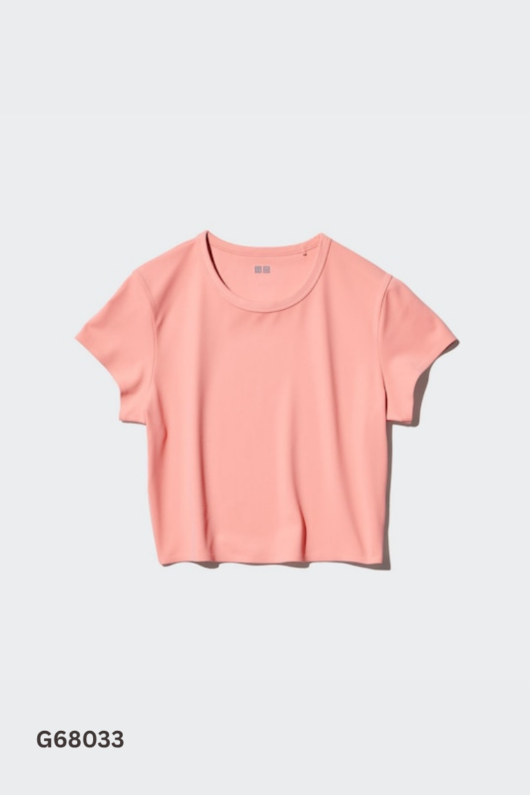 Áo thun hồng UNIQLO dáng lửng