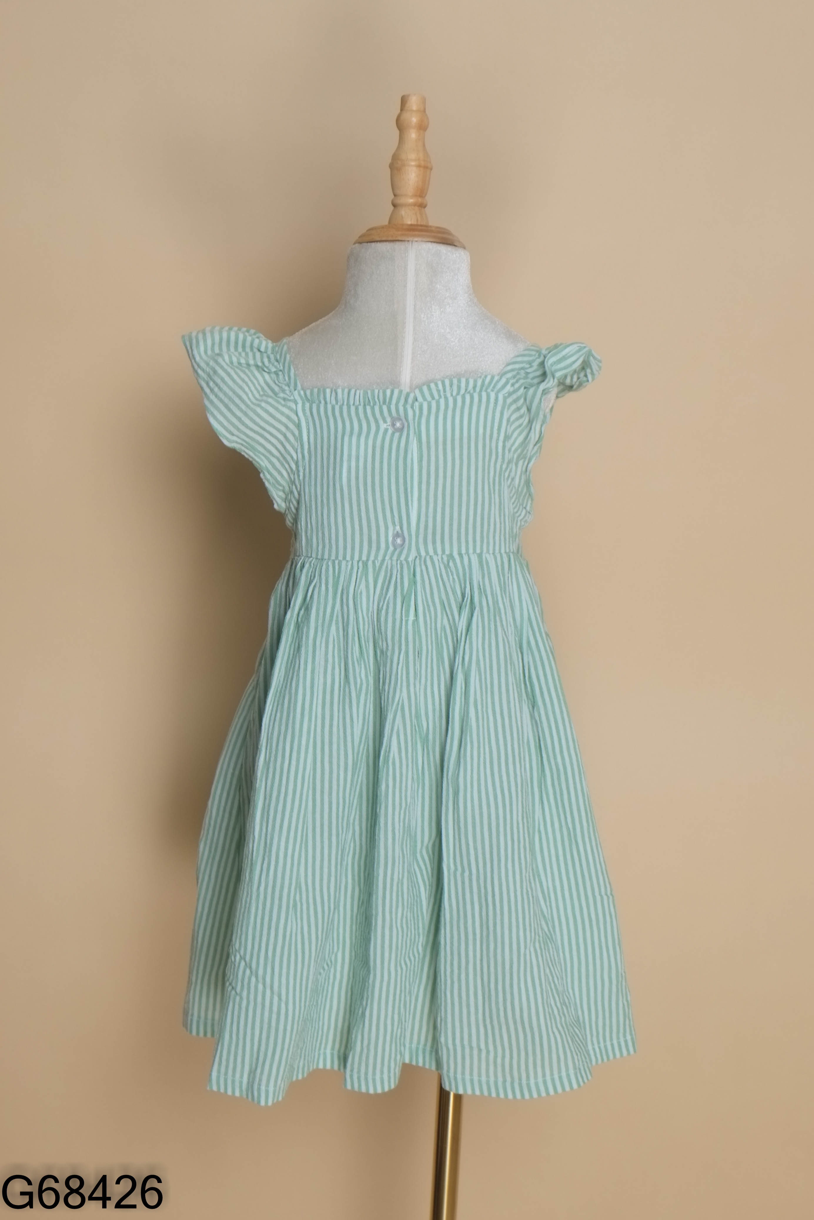 Váy LITTLE ME xanh sọc trắng thêu hoa