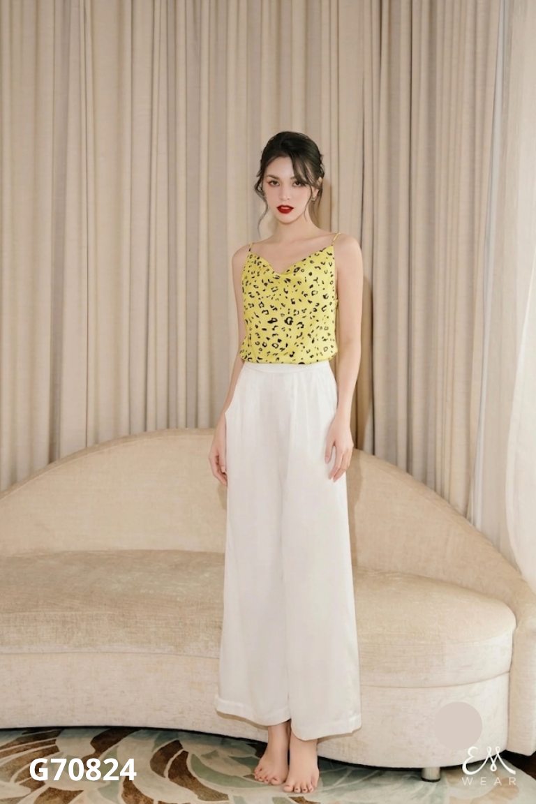 Áo EM lụa vàng họa tiết