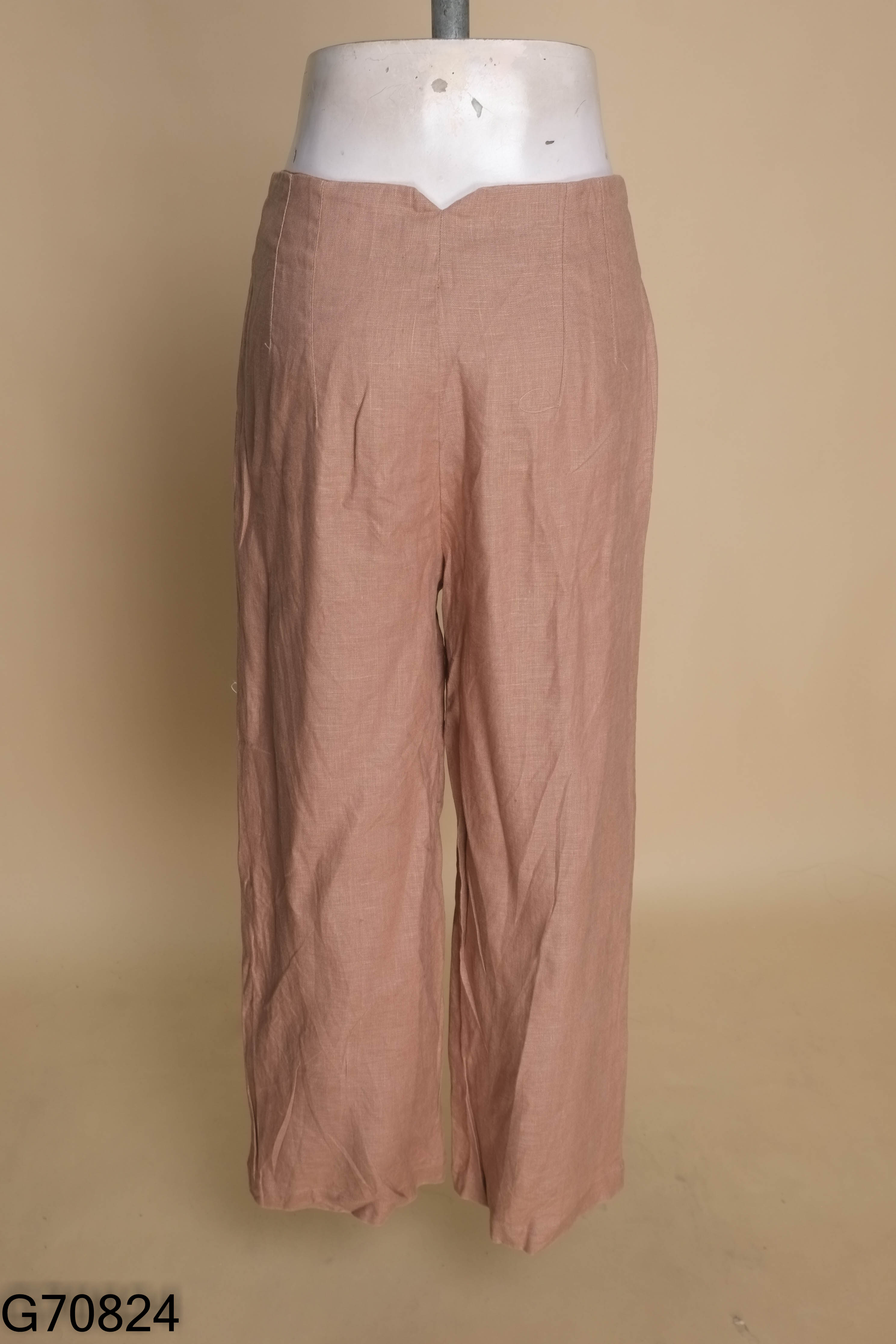 Quần SY SY linen nâu ống rộng