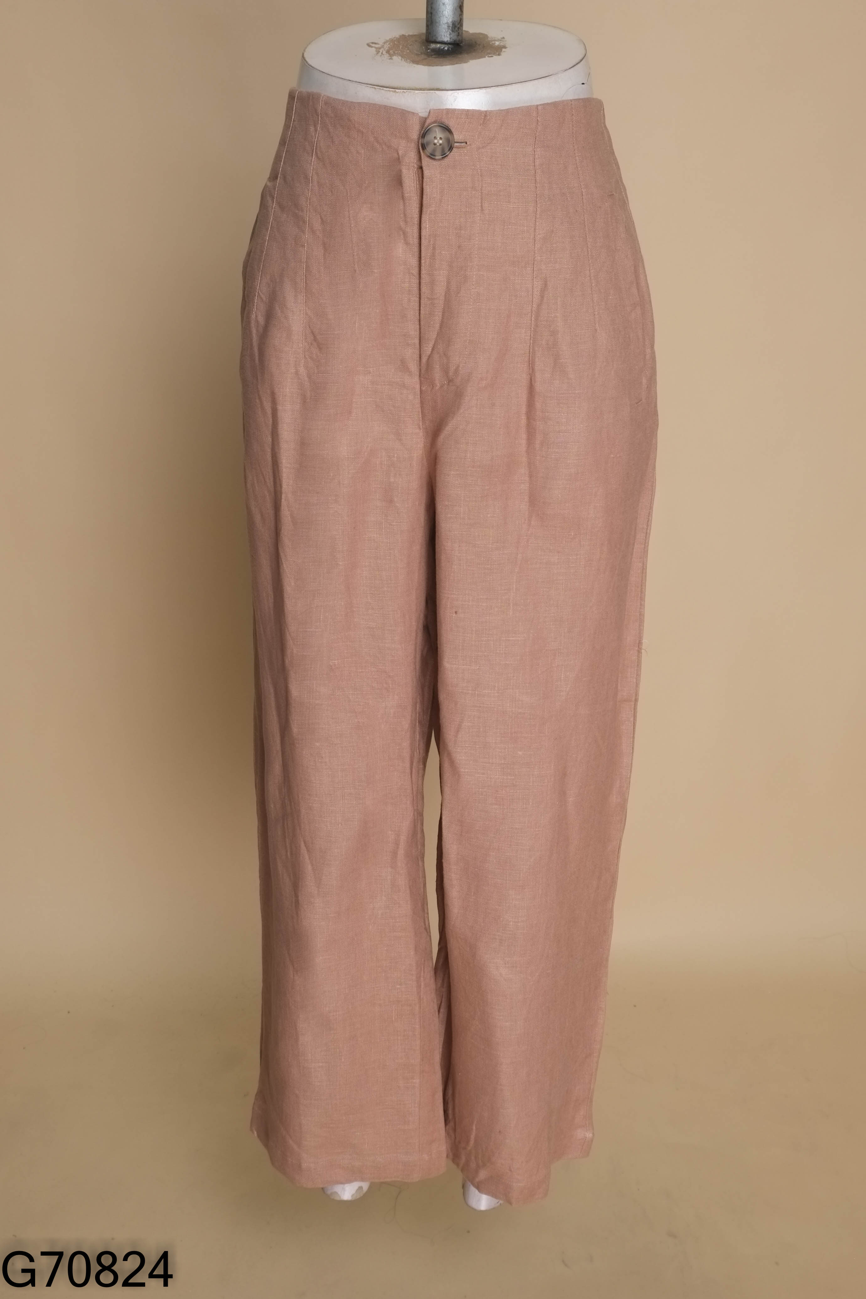 Quần SY SY linen nâu ống rộng