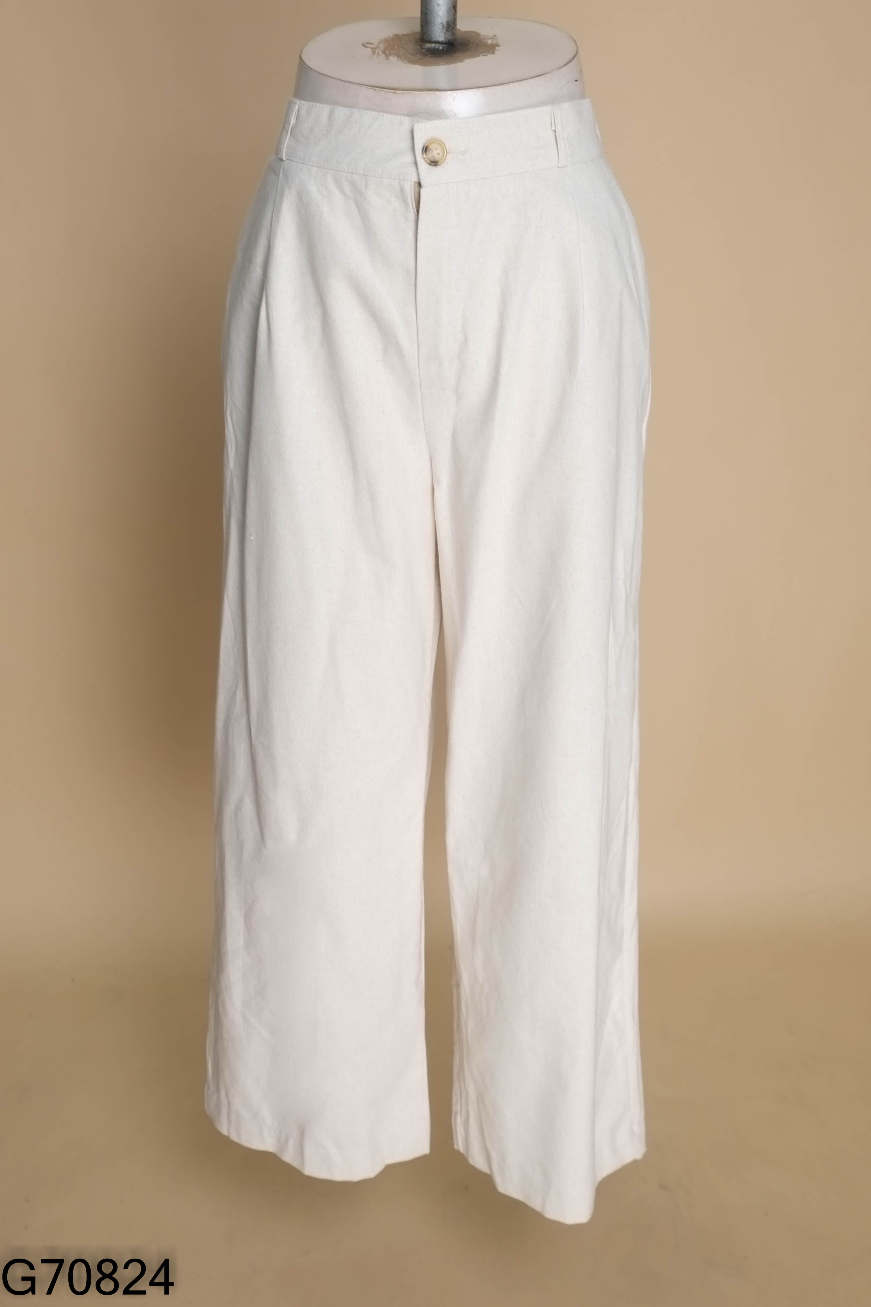 Quần LAHSTORE linen be ống rộng