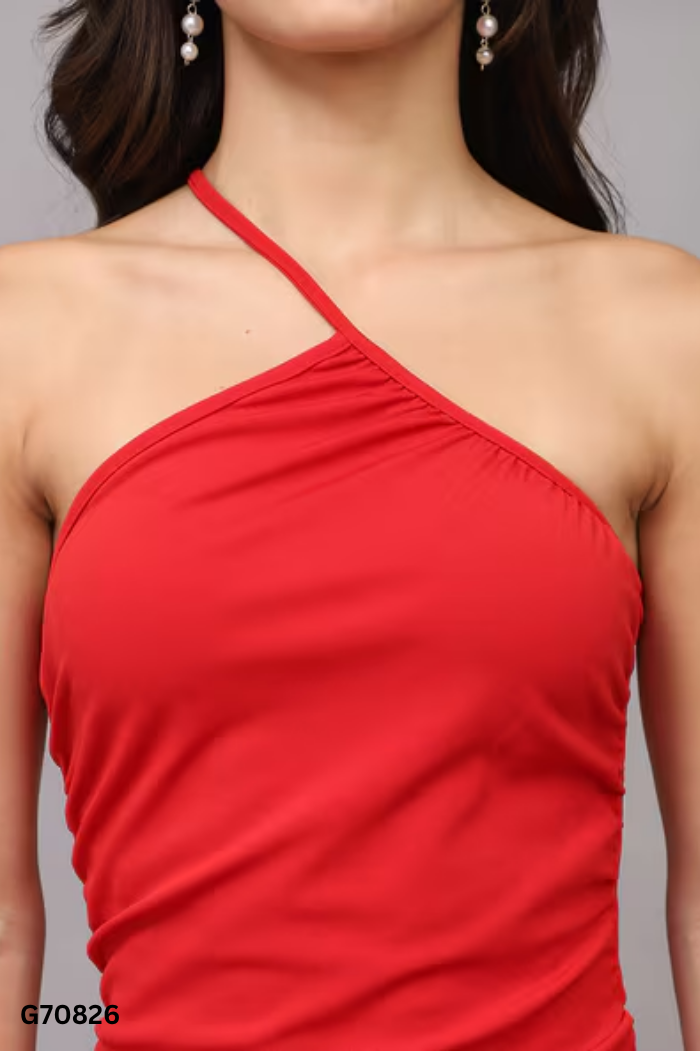 NEWTAG Áo SHEIN đỏ lệch vai