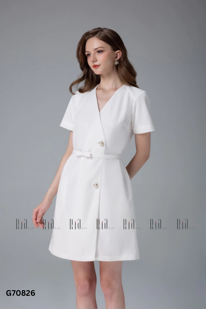 Váy RIA DE LEIDI đen cúc ngọc