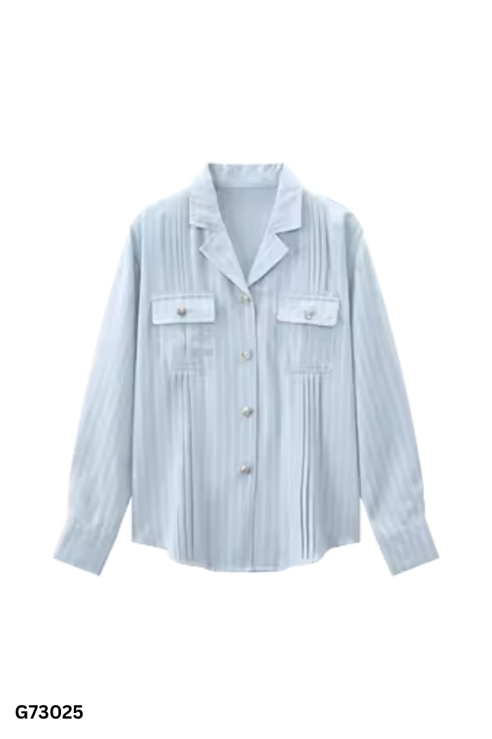 Áo xanh cổ vest