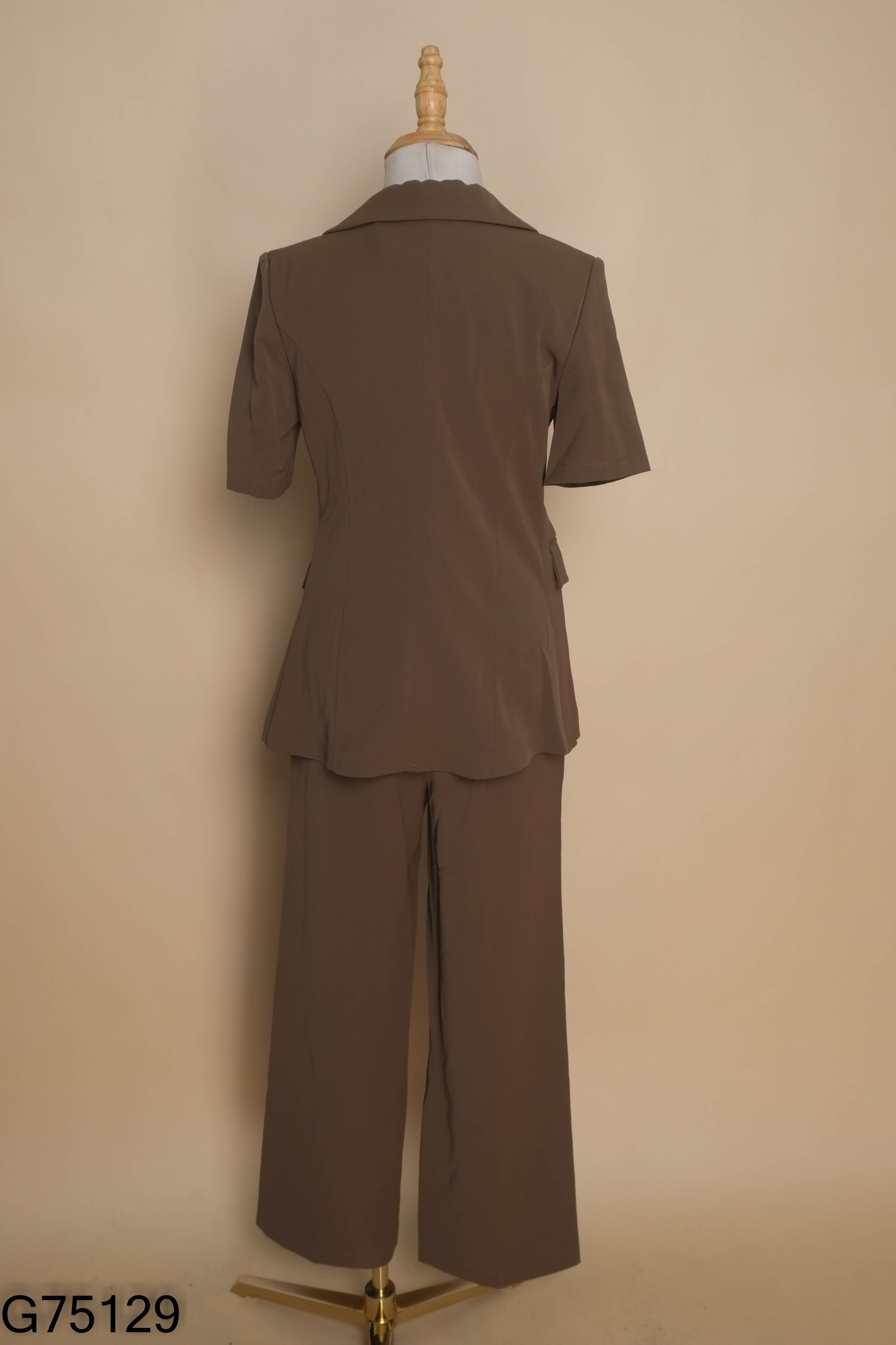 SET áo vest NL nâu rêu chữ m+ quần dài