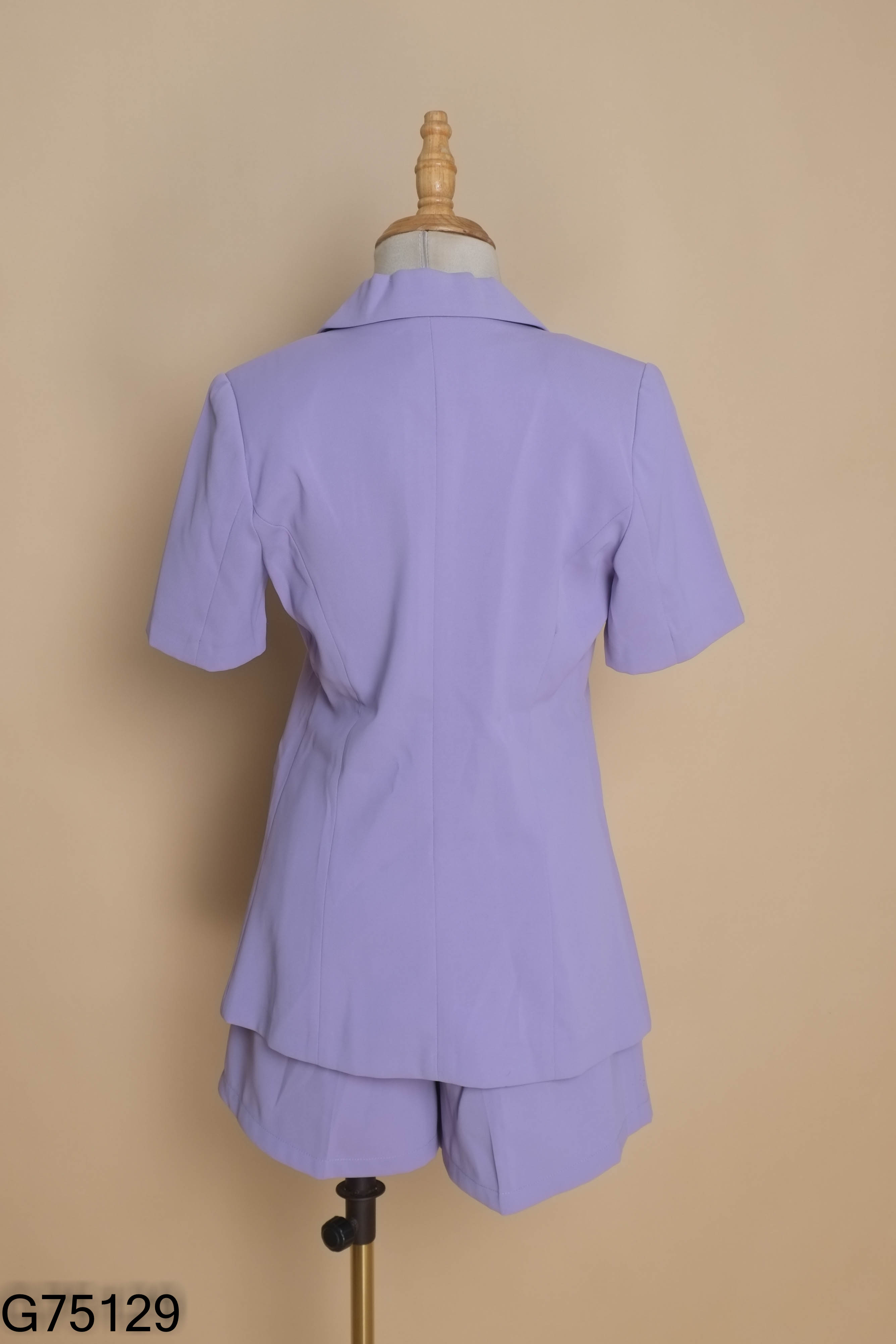 SET áo vest tím cúc đá+ quần