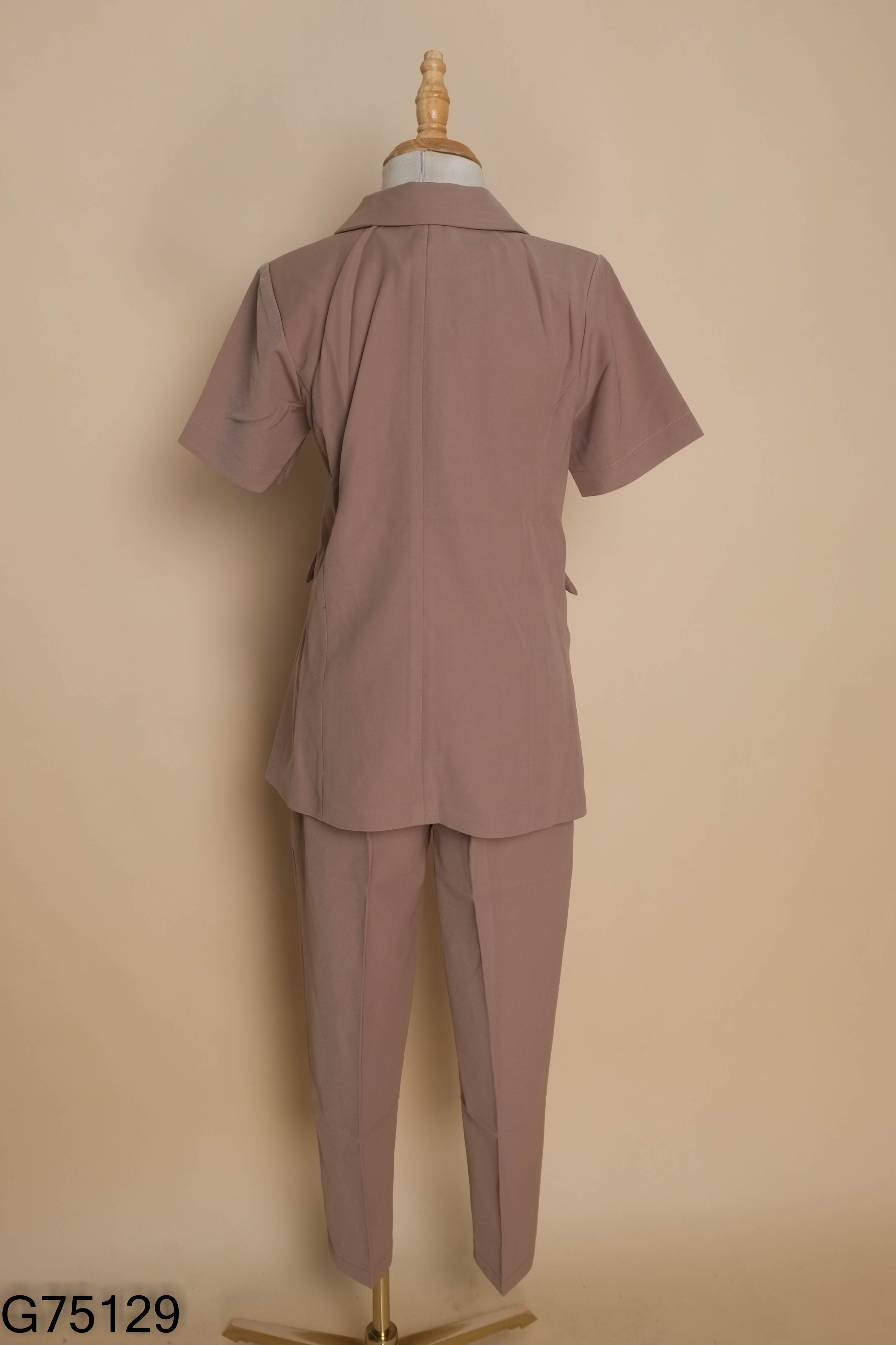 SET áo vest nâu NL 4 cúc+ quần dài