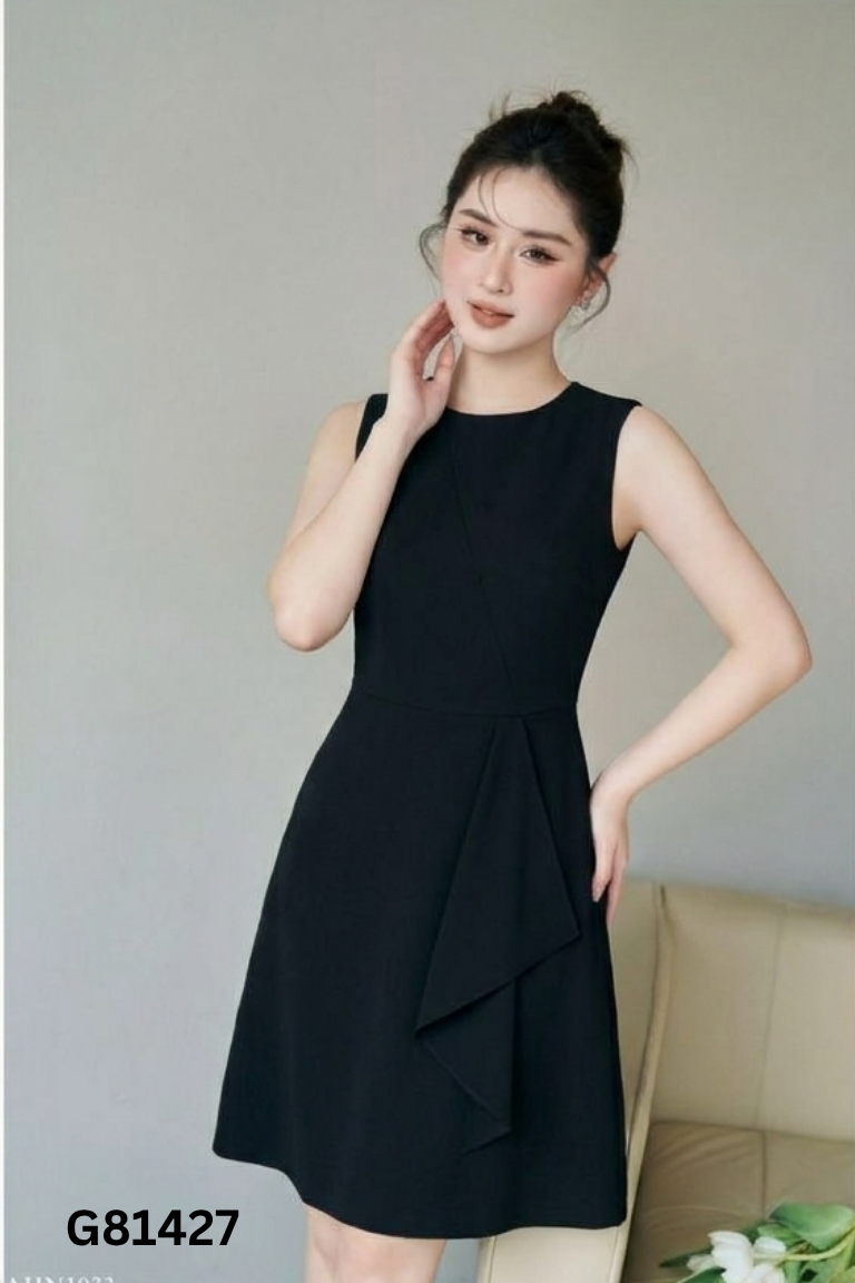 Váy sát nách đen vạt