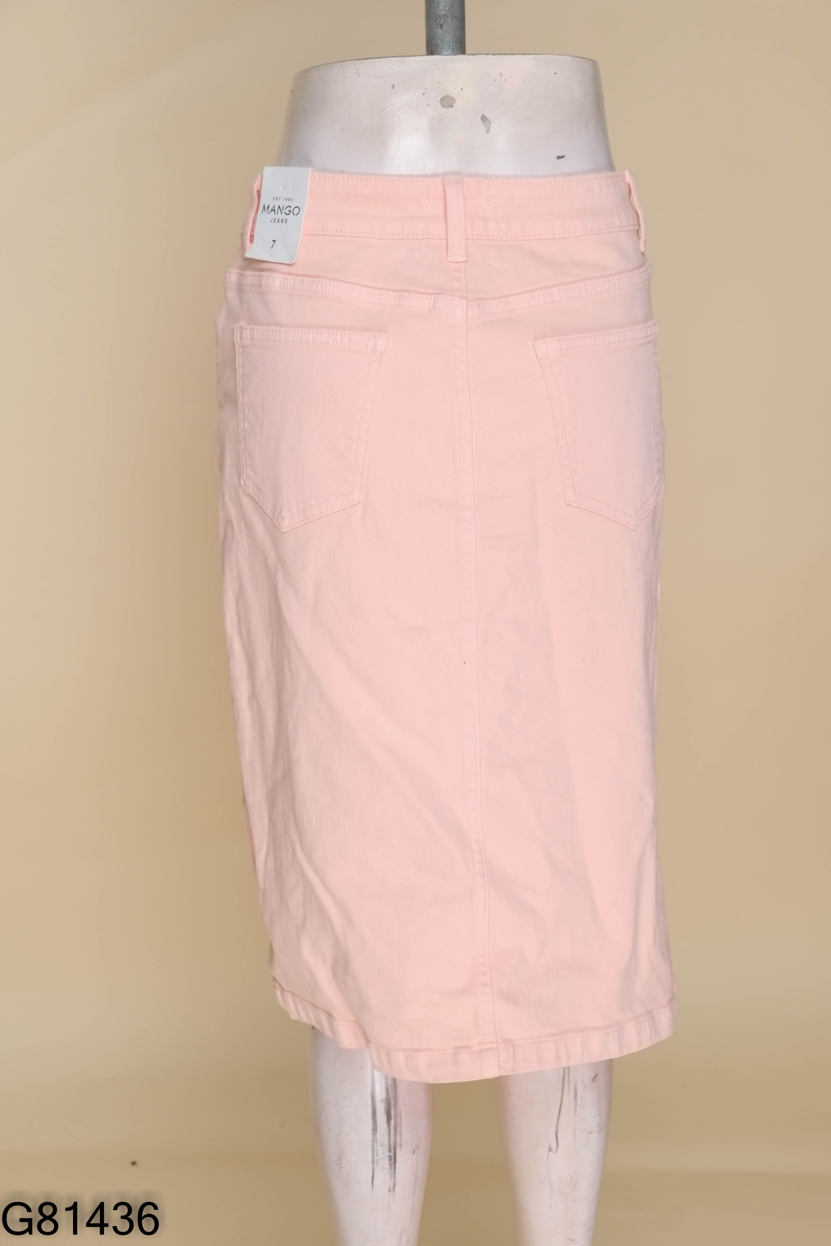 NEWTAG Chân váy cam MANGO jeans trơn