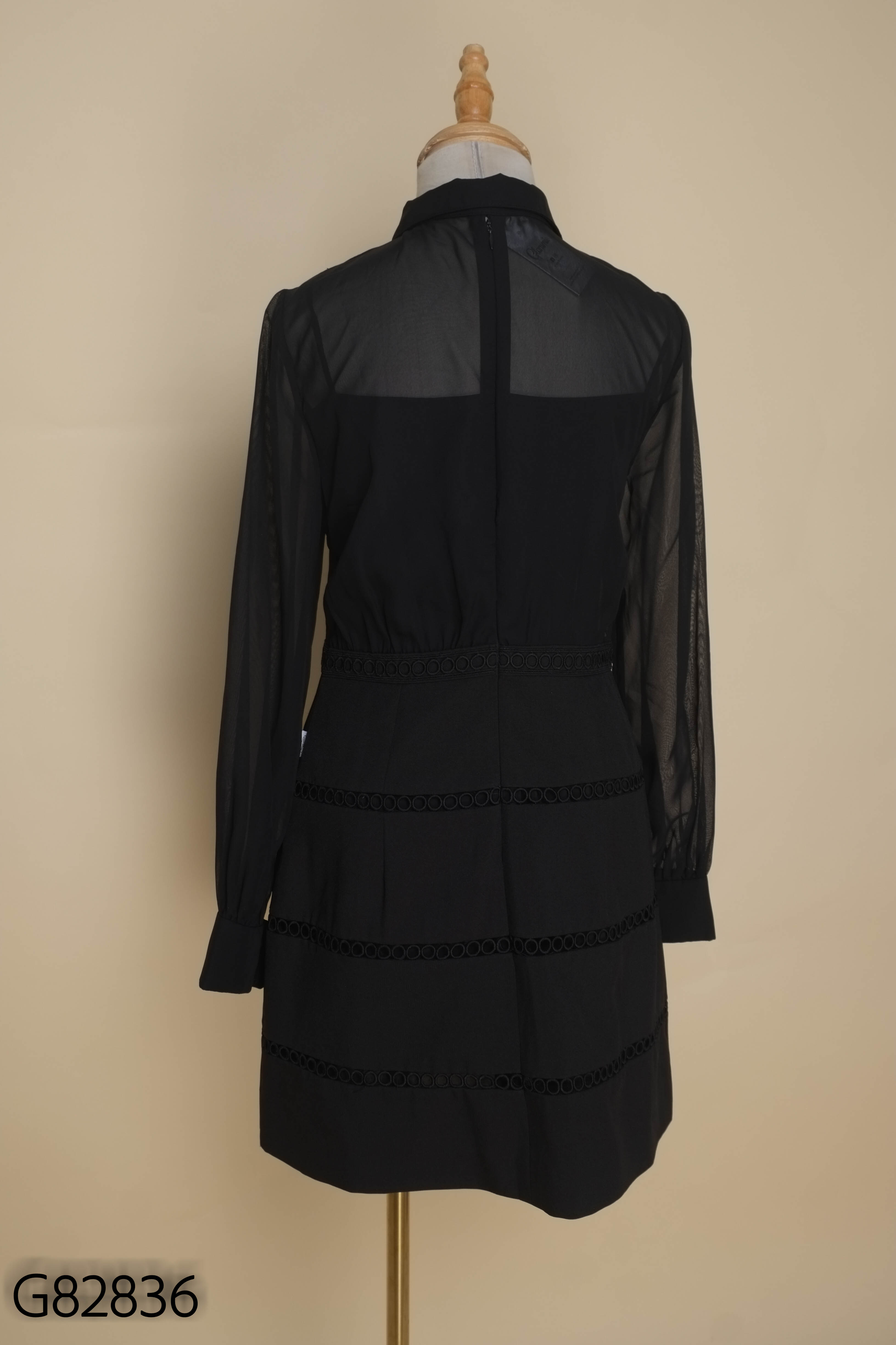 Váy đen tay voan dài JM DRESS