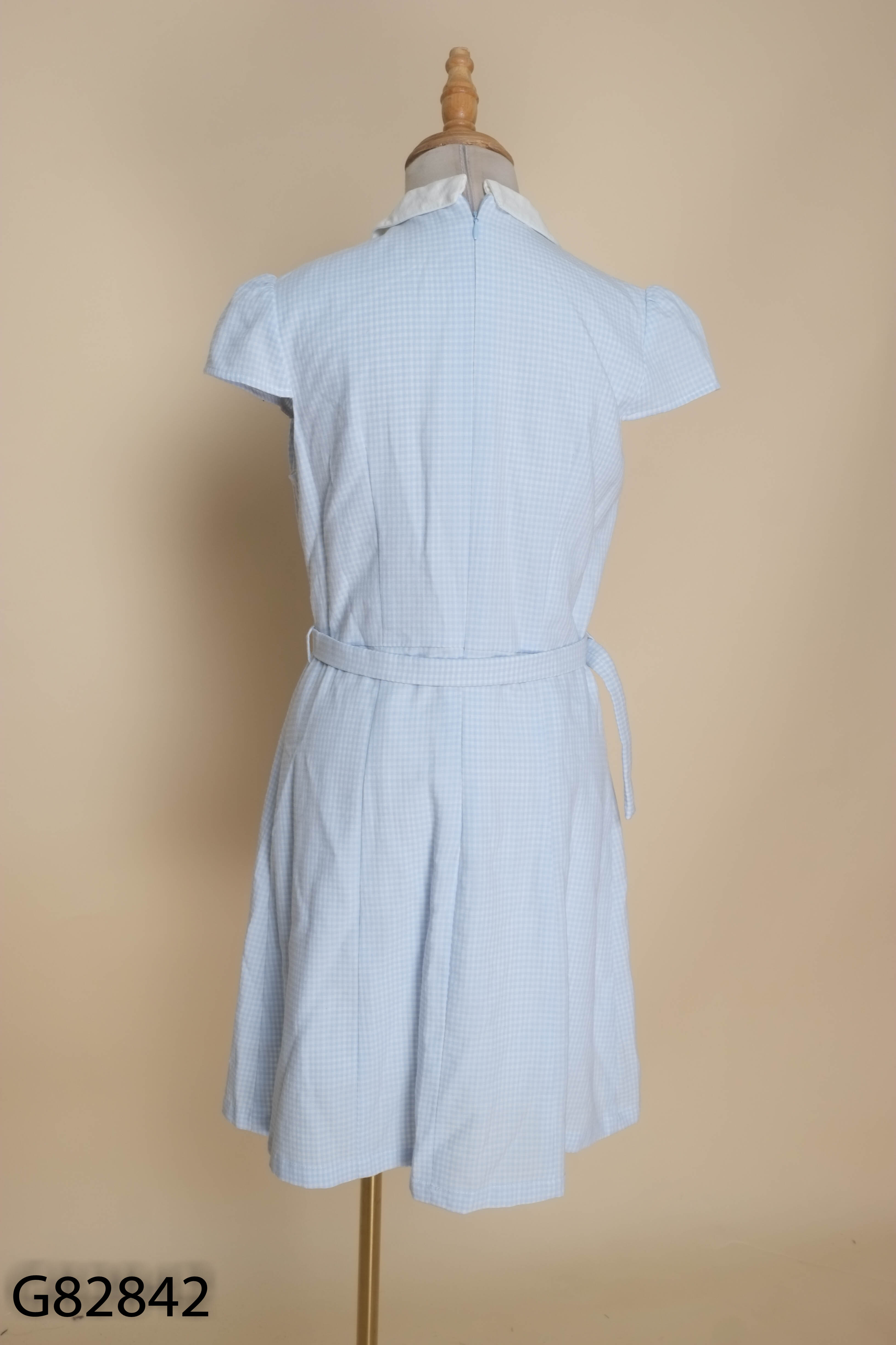 Váy xanh kẻ ADORE DRESS buộc eo