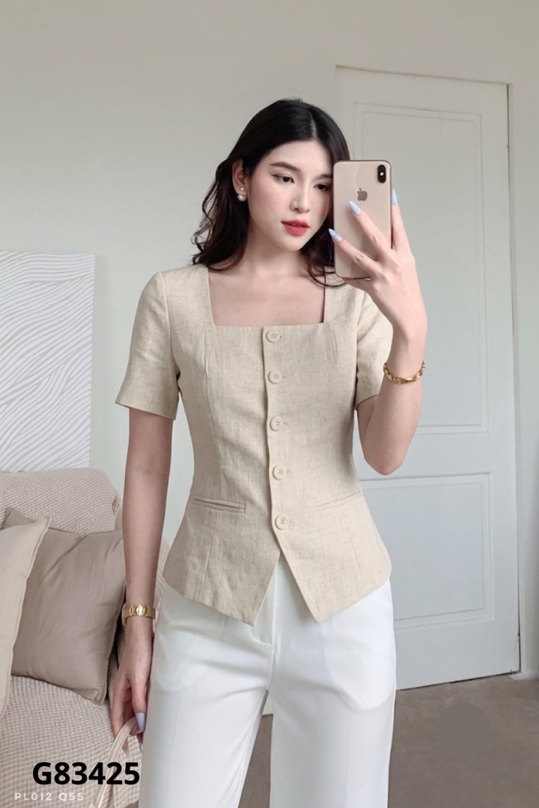 Áo CALIE be cổ vuông
