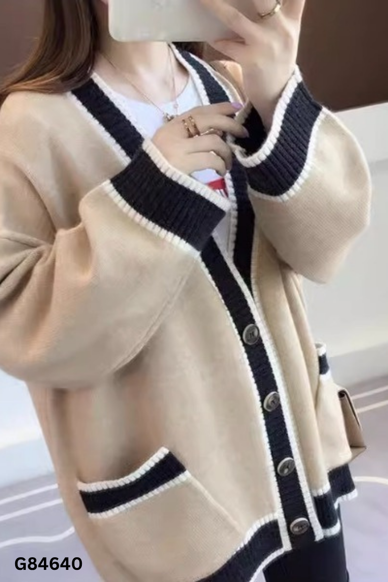 Áo cardigan len nâu