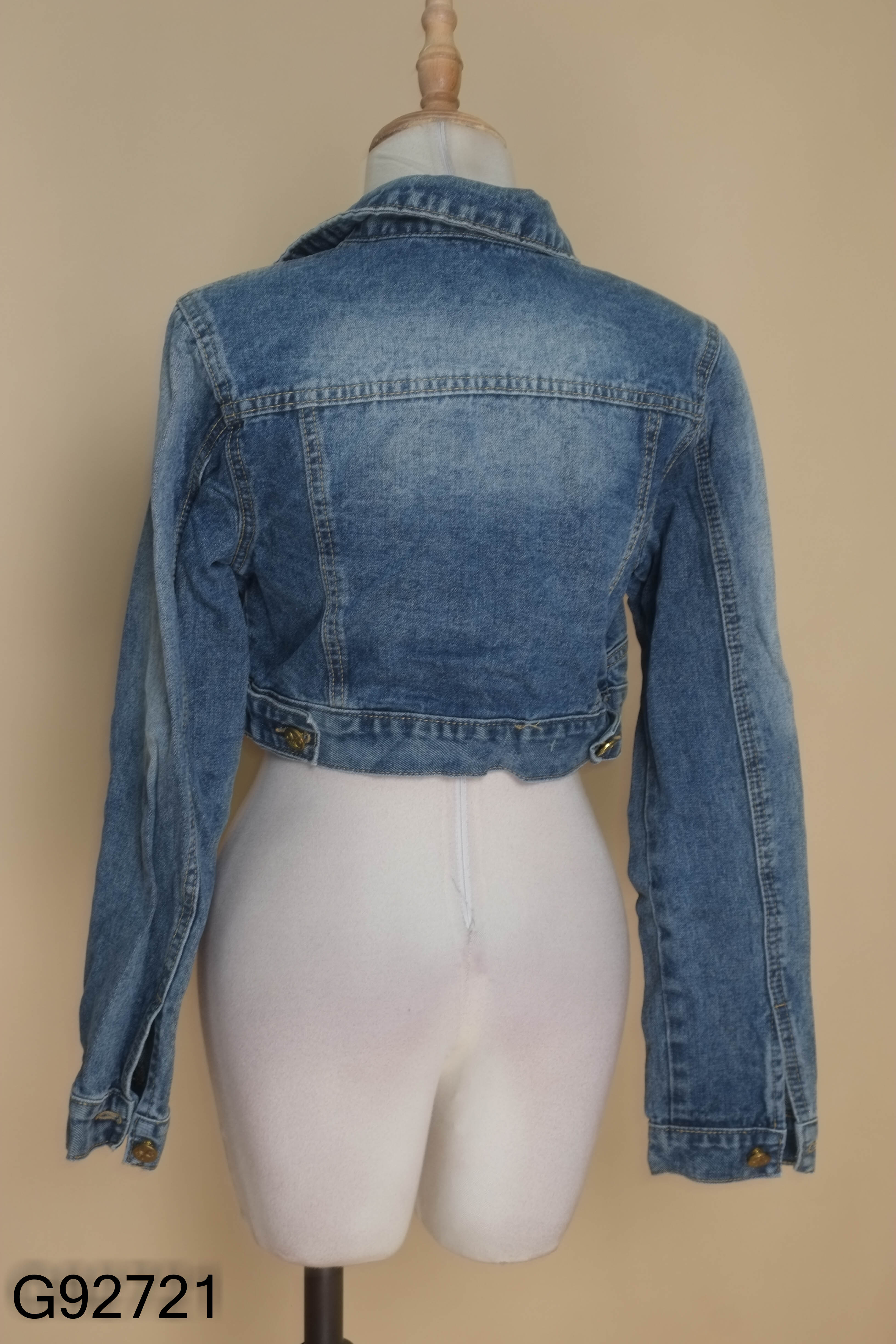 Áo khoác jeans xanh croptop