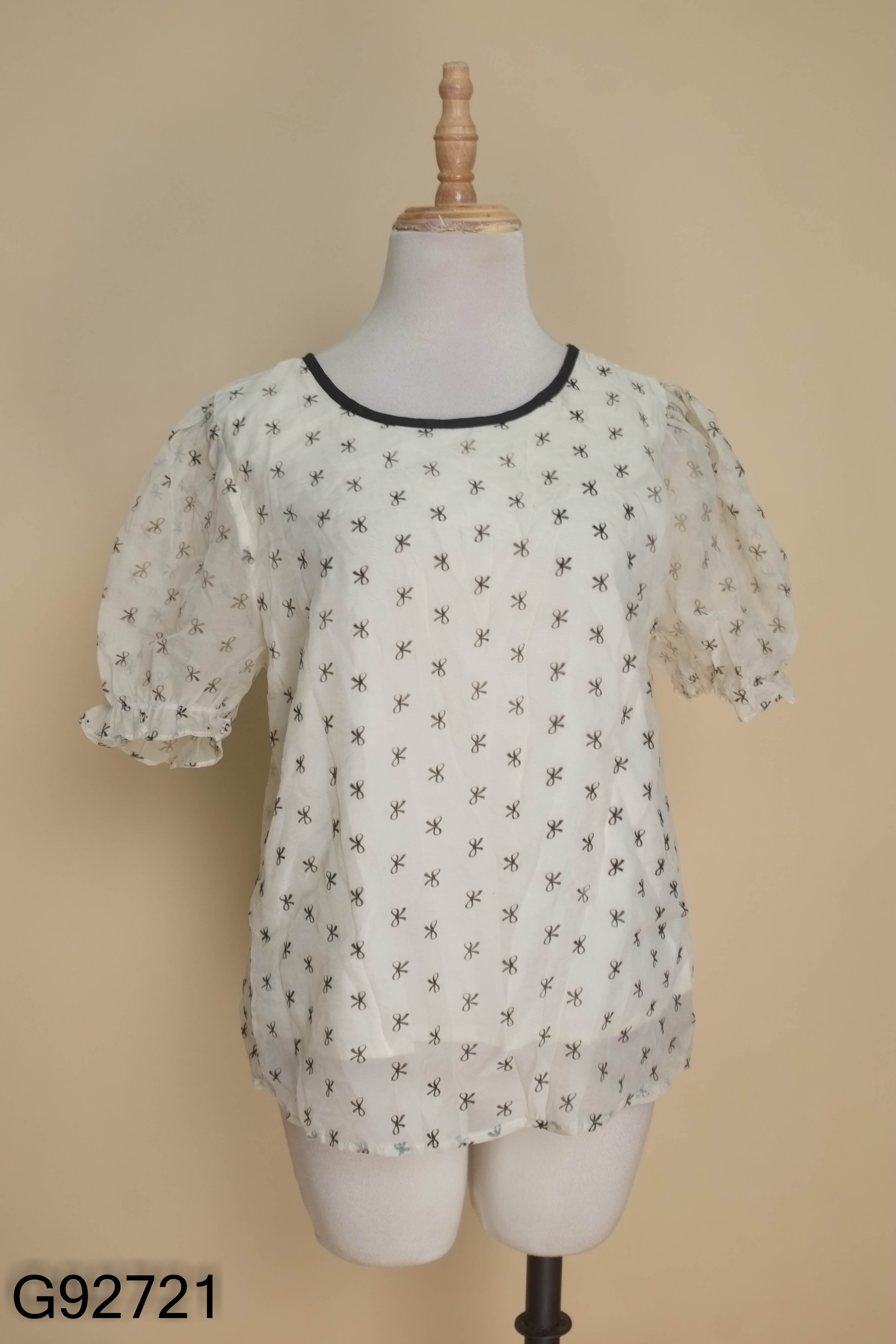 Áo babydoll be họa tiết nơ
