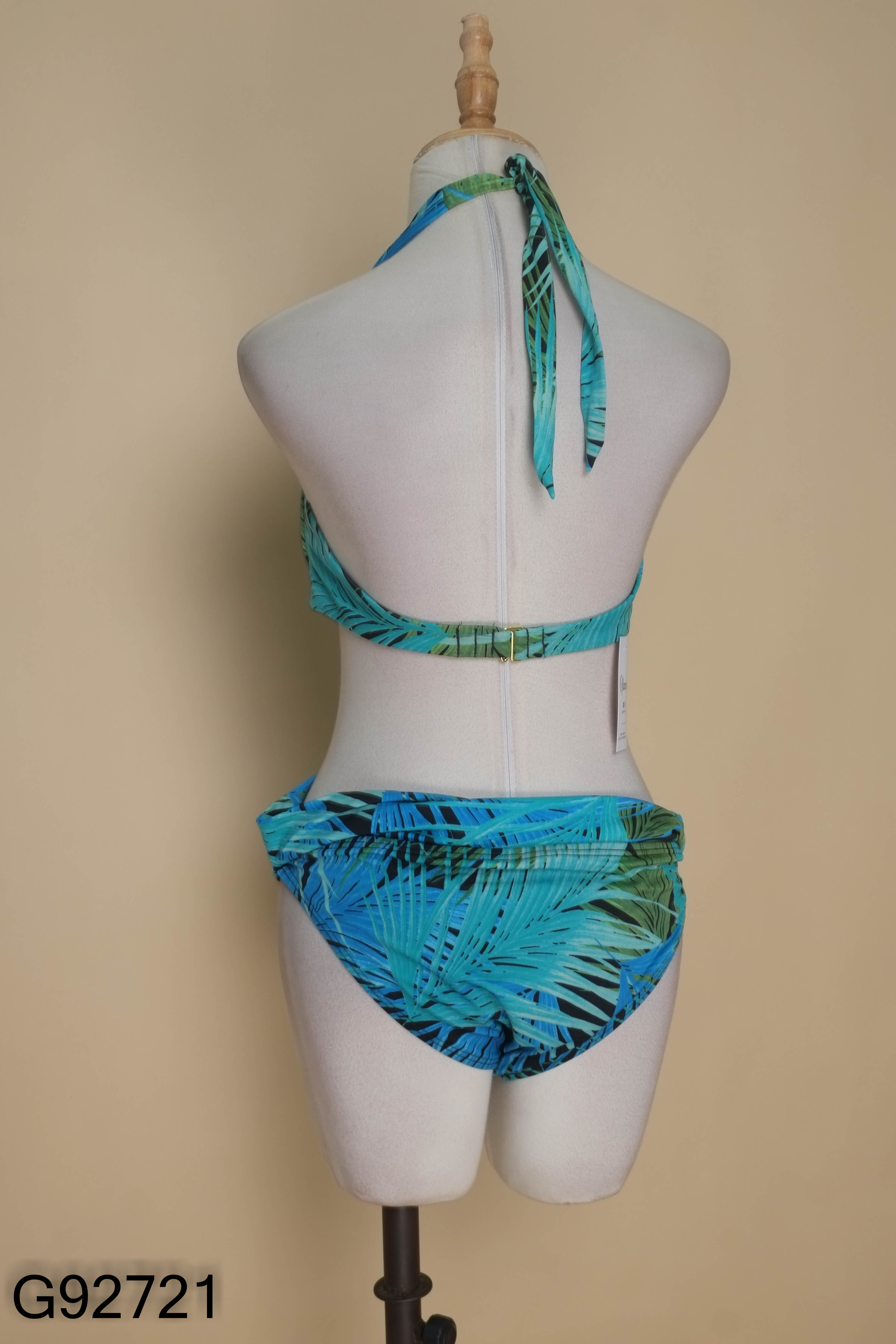 Set bikini xanh họa tiết