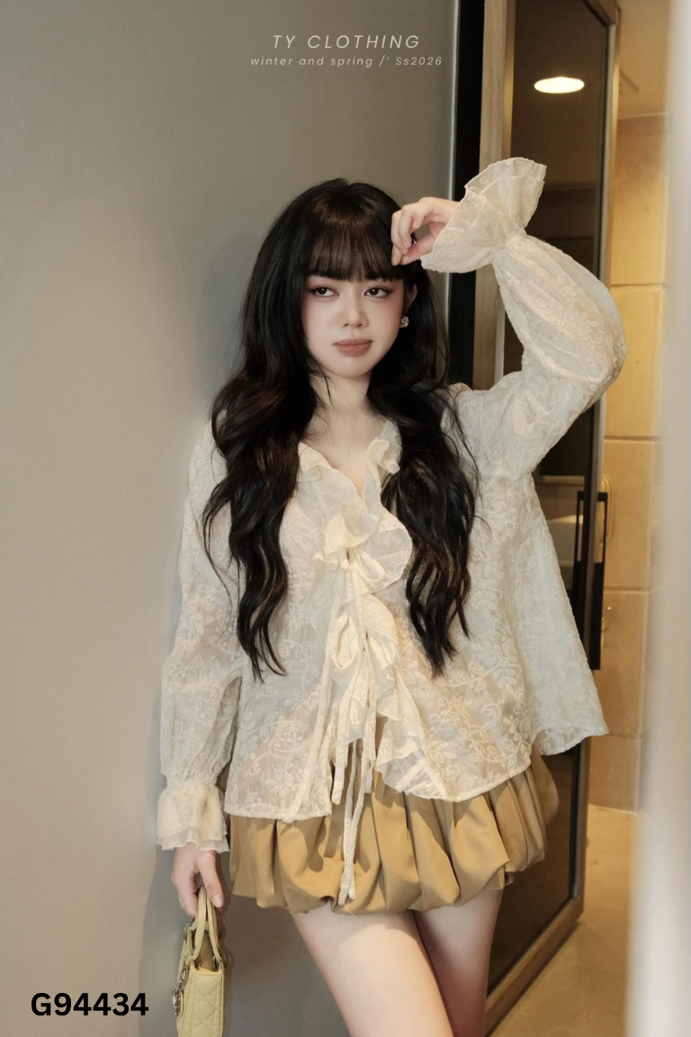 Áo be TY CLOTHING bèo thêu hoa