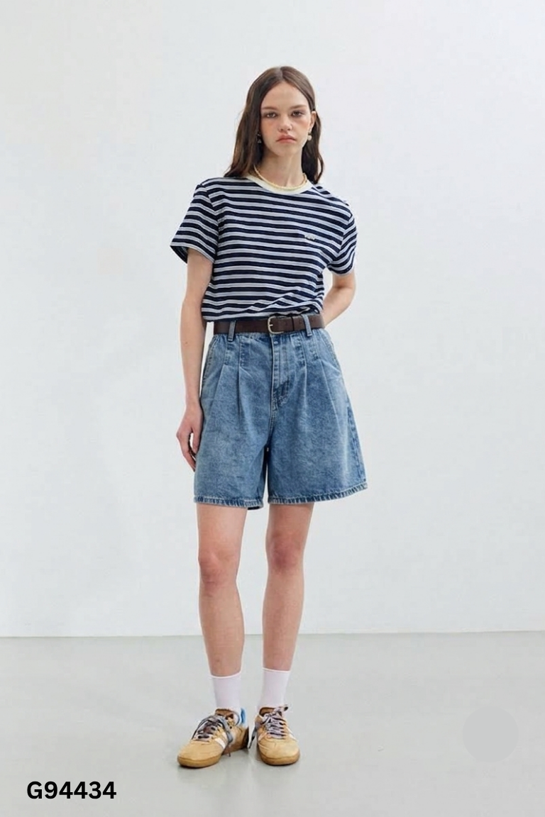 Quần shorts jeans lửng xanh