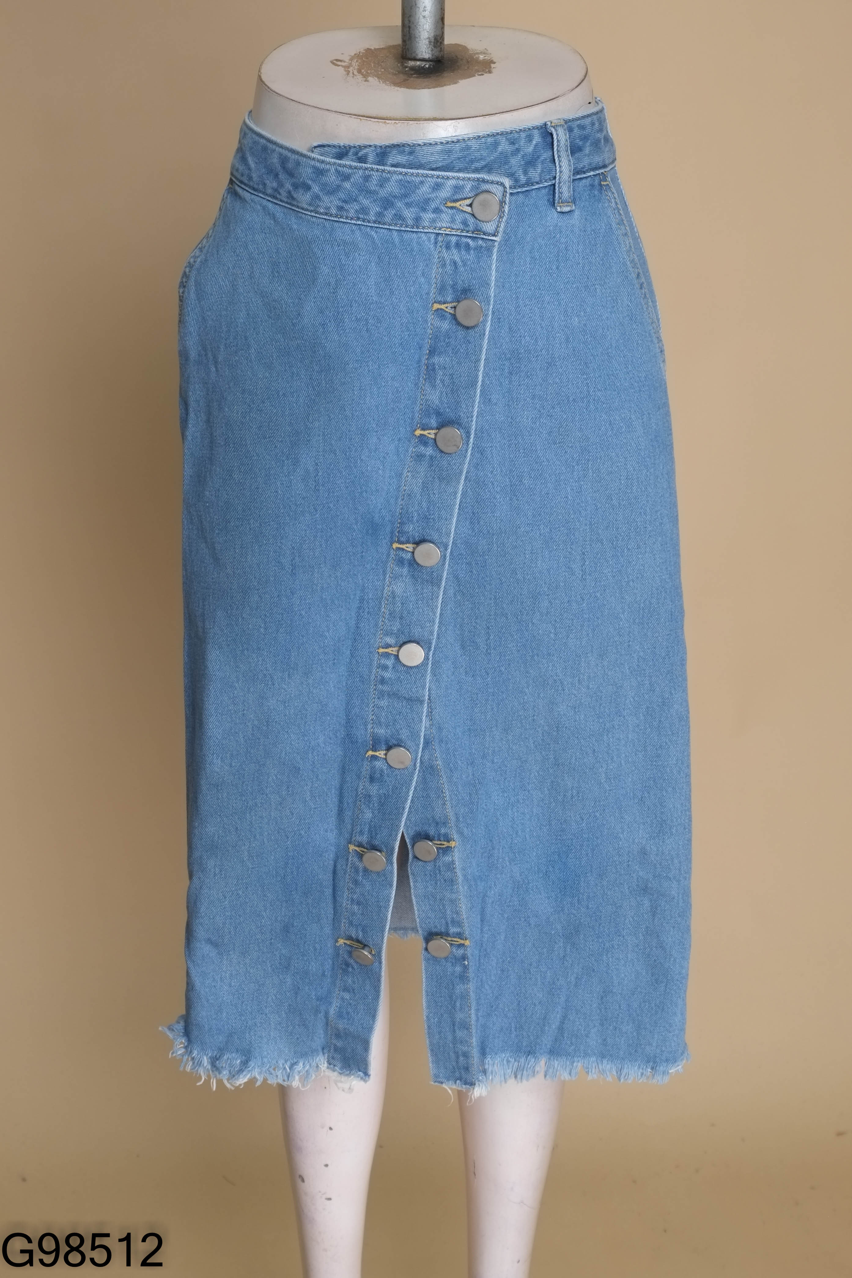 Váy dài jeans cúc