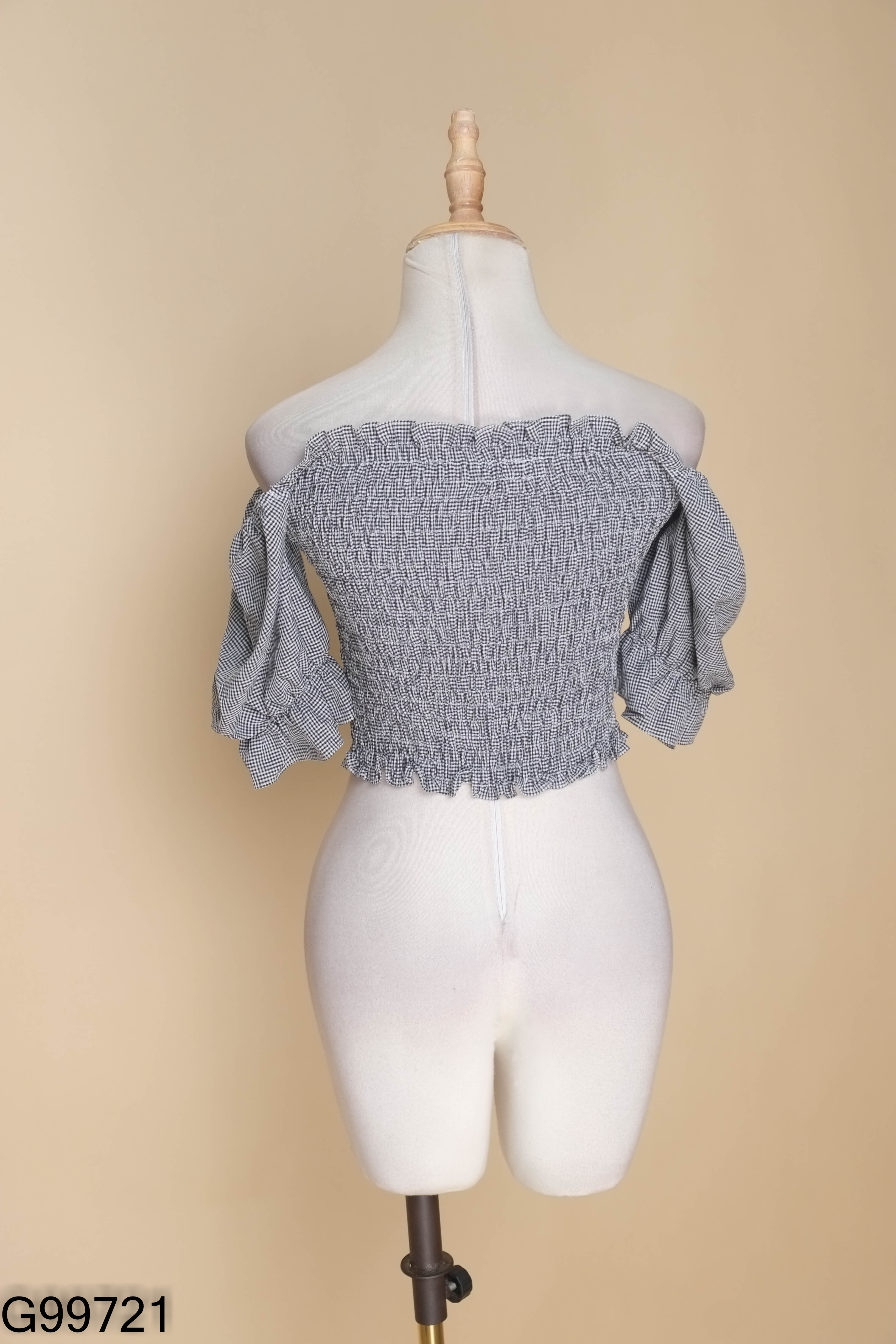 Áo IVY MODA đen kẻ caro trắng