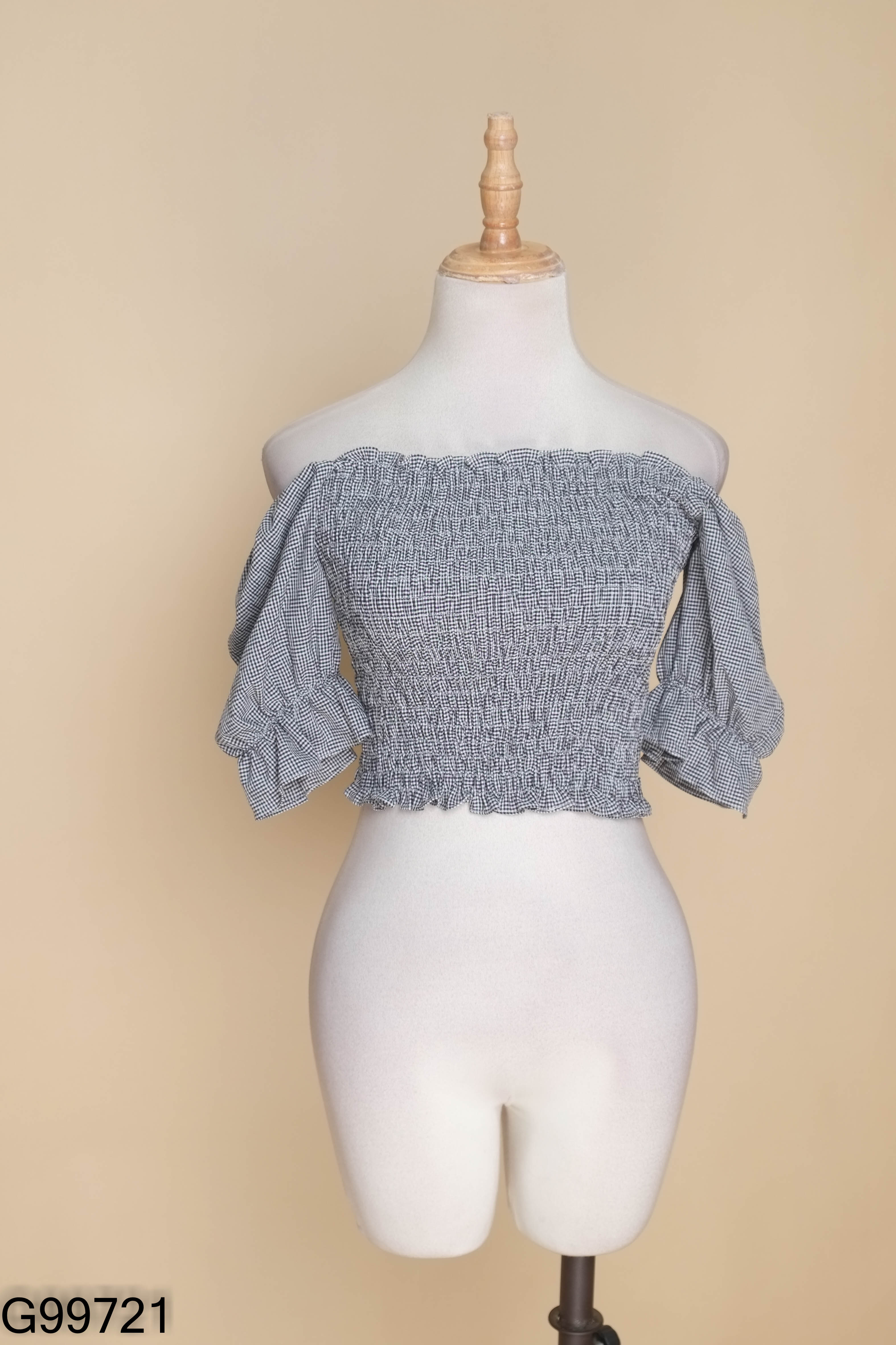 Áo IVY MODA đen kẻ caro trắng