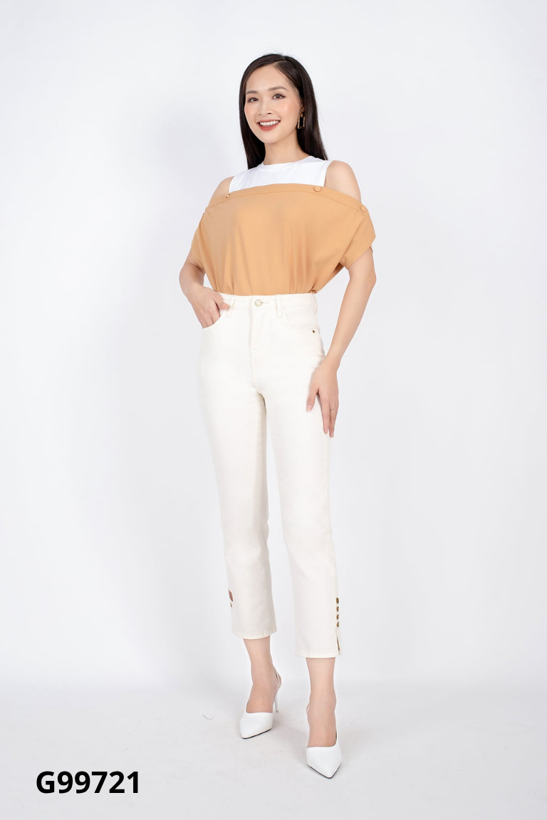 Áo PANTIO nâu phối trắng