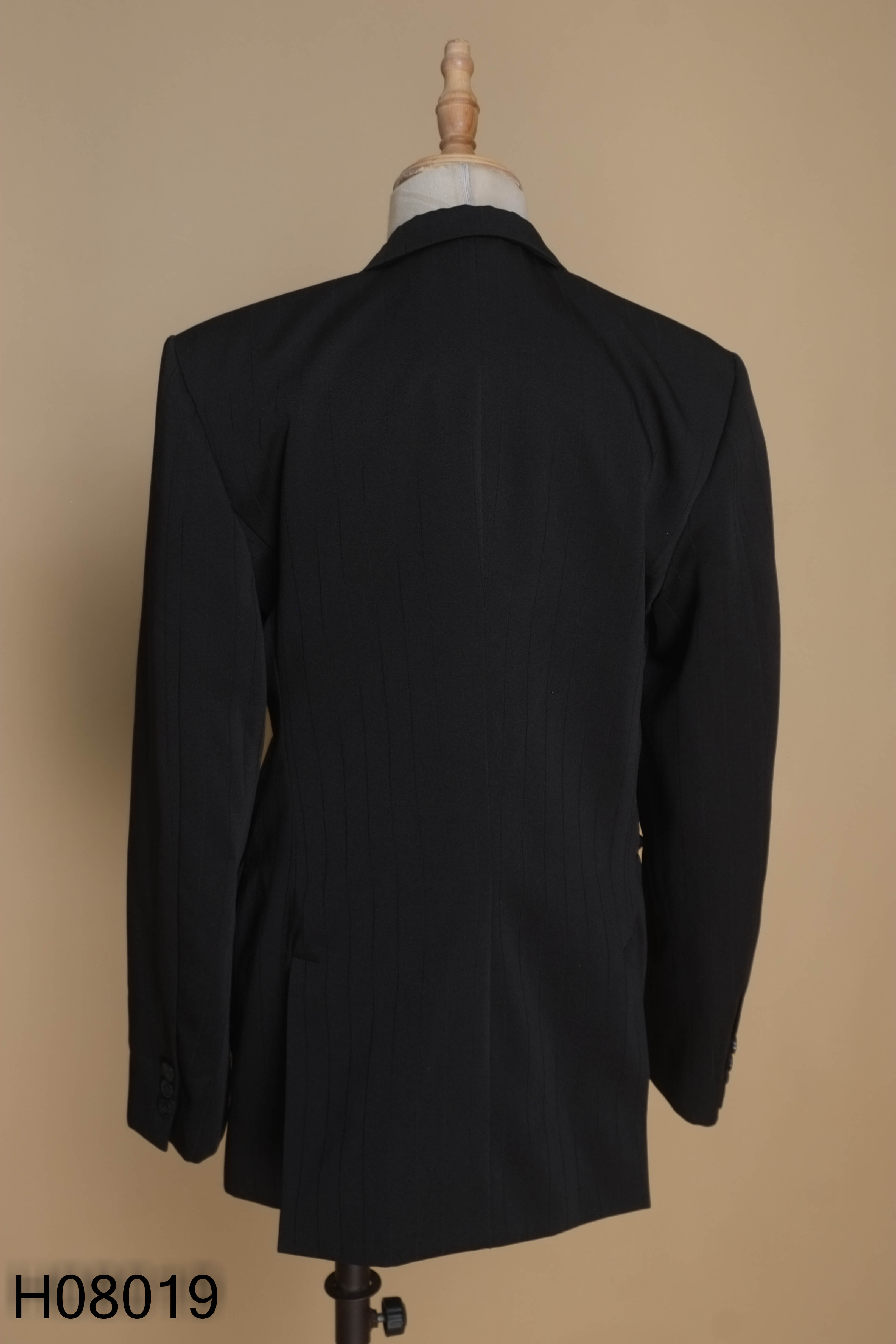 Áo khoác blazer đen DE CELSO kẻ sọc