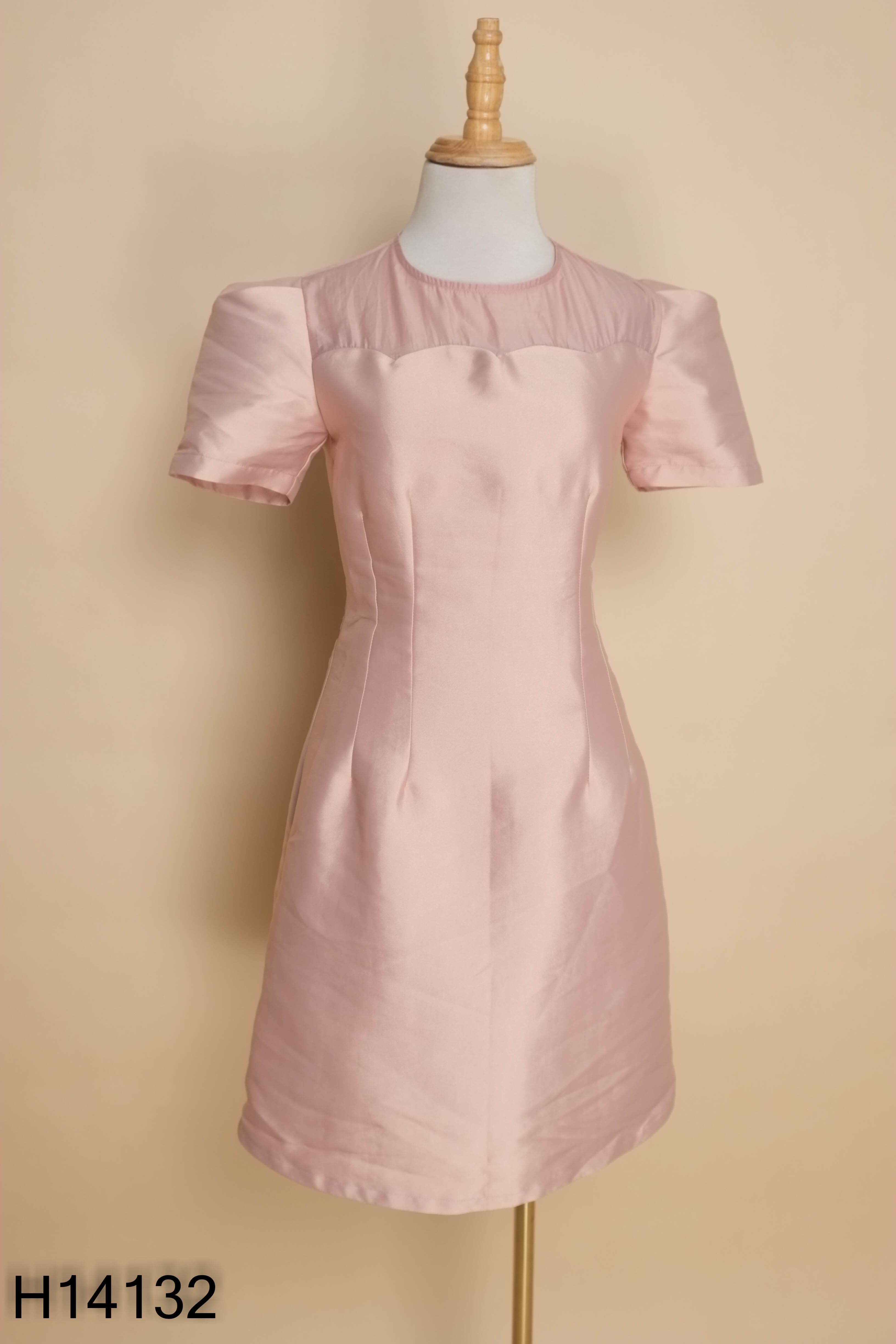 Váy hồng DAISY phối lưới