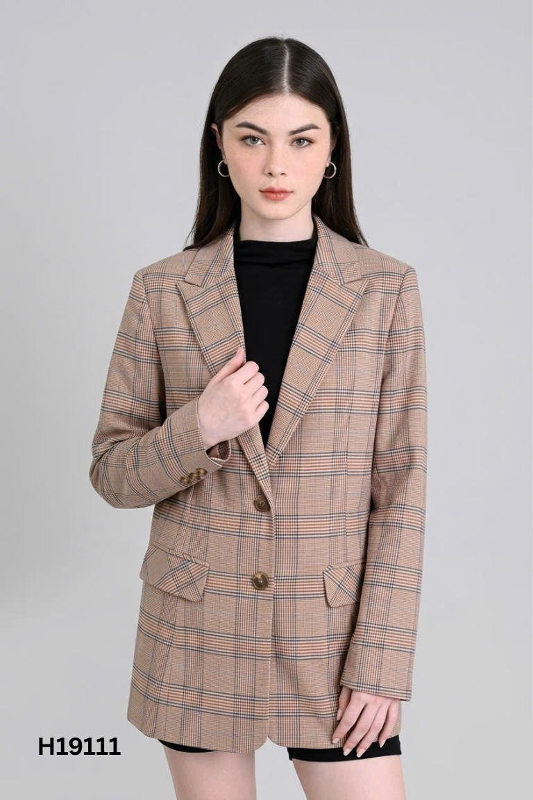 Áo vest nâu kẻ