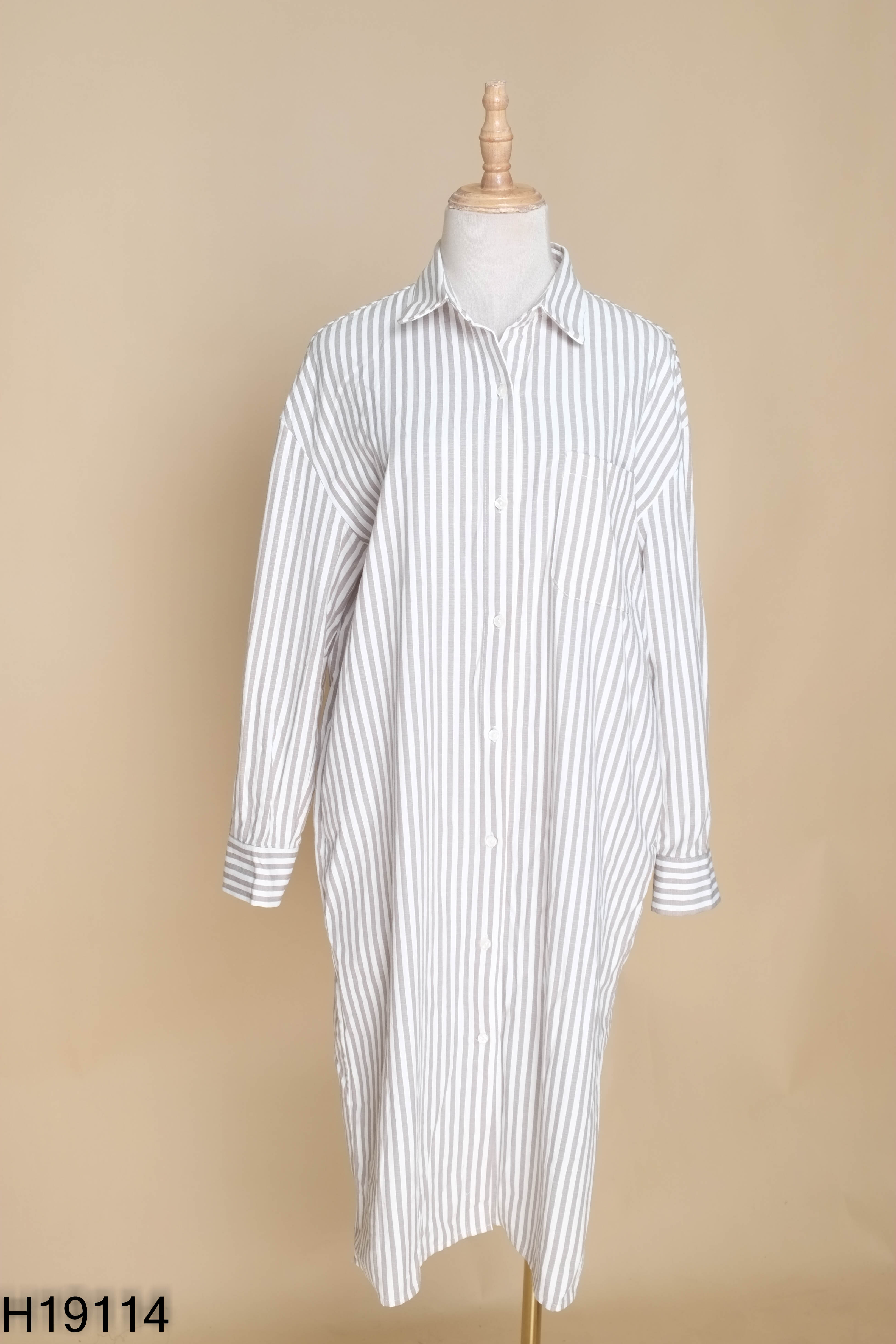 NEWTAG Váy 92 WEAR xám sọc trắng