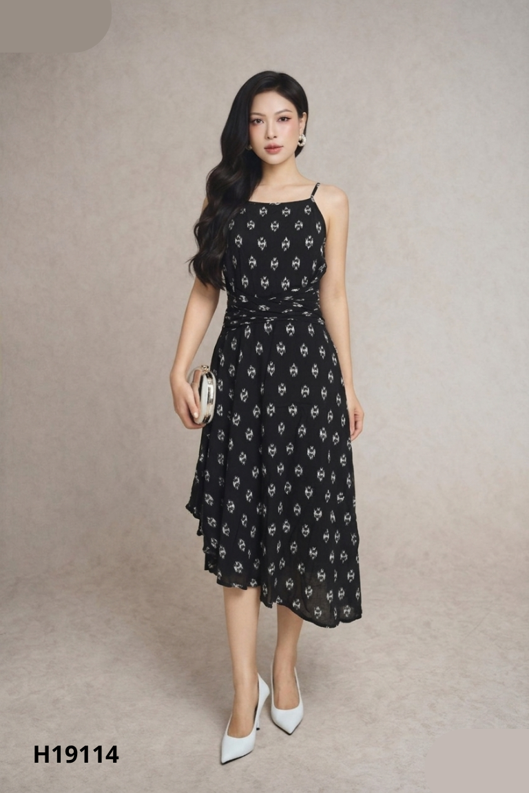 Váy 92WEAR hai dây đen