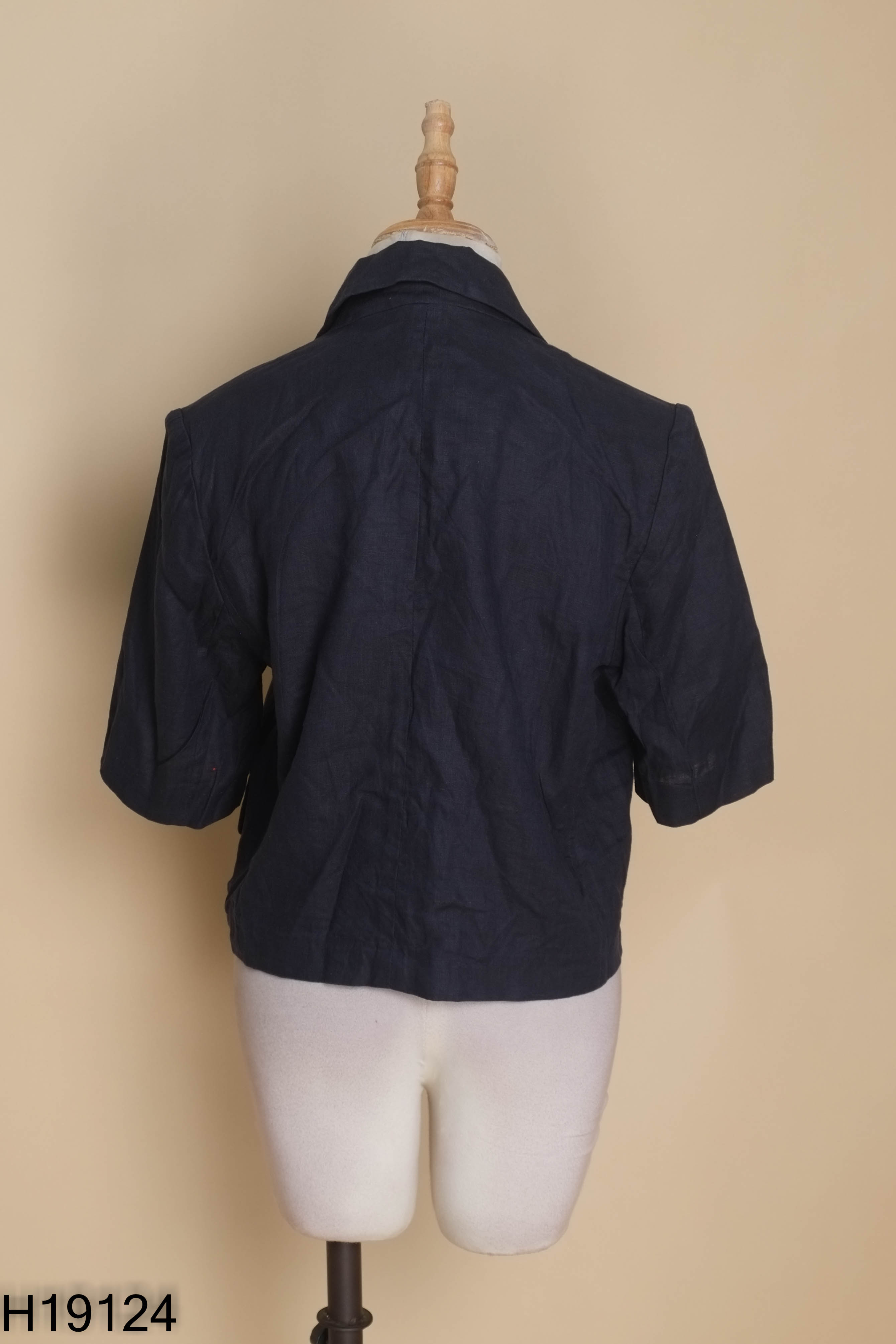 Áo linen JAJU xanh than